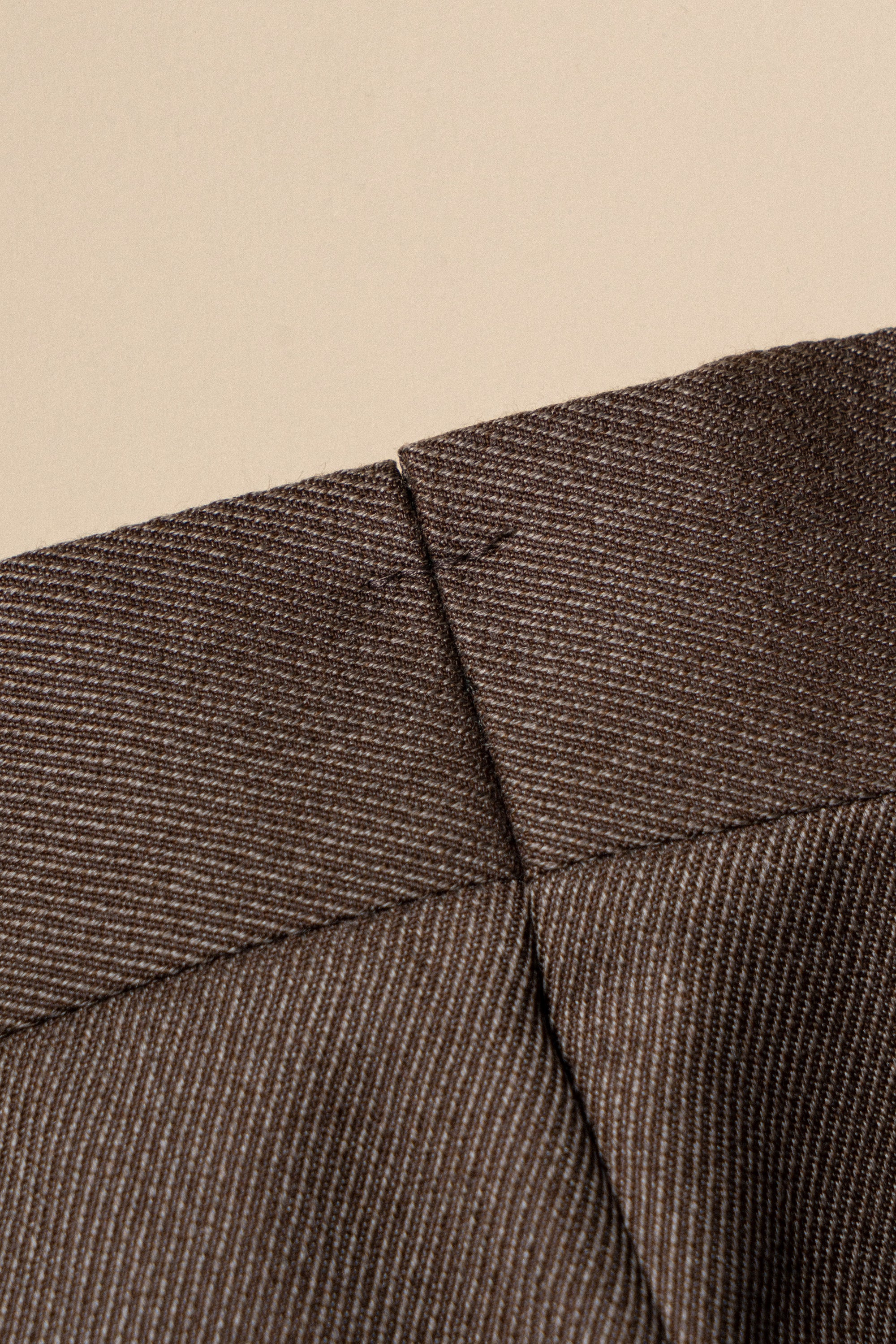 MTO Brown Whipcord 130s Wool Suit #423