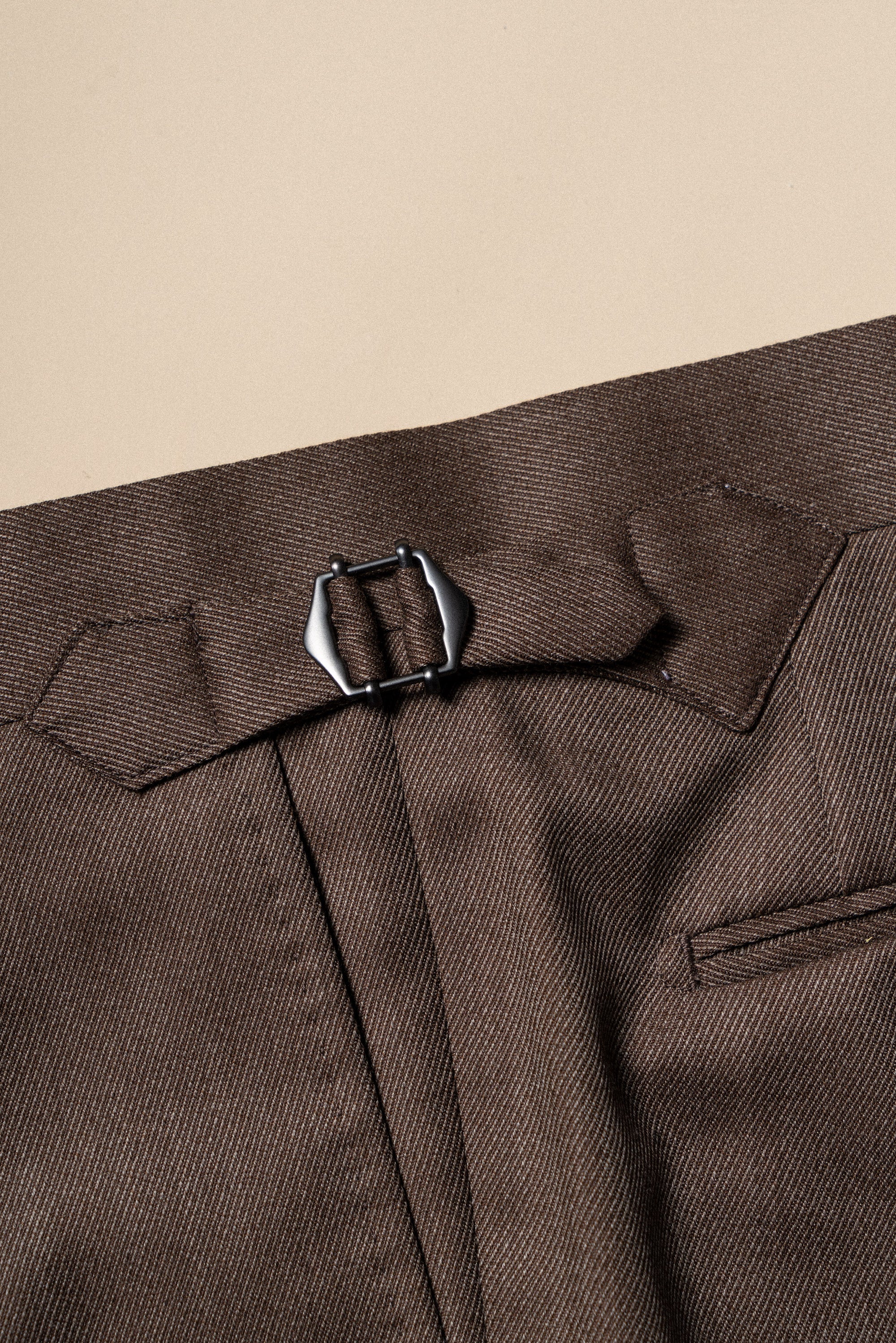 MTO Brown Whipcord 130s Wool Suit #423