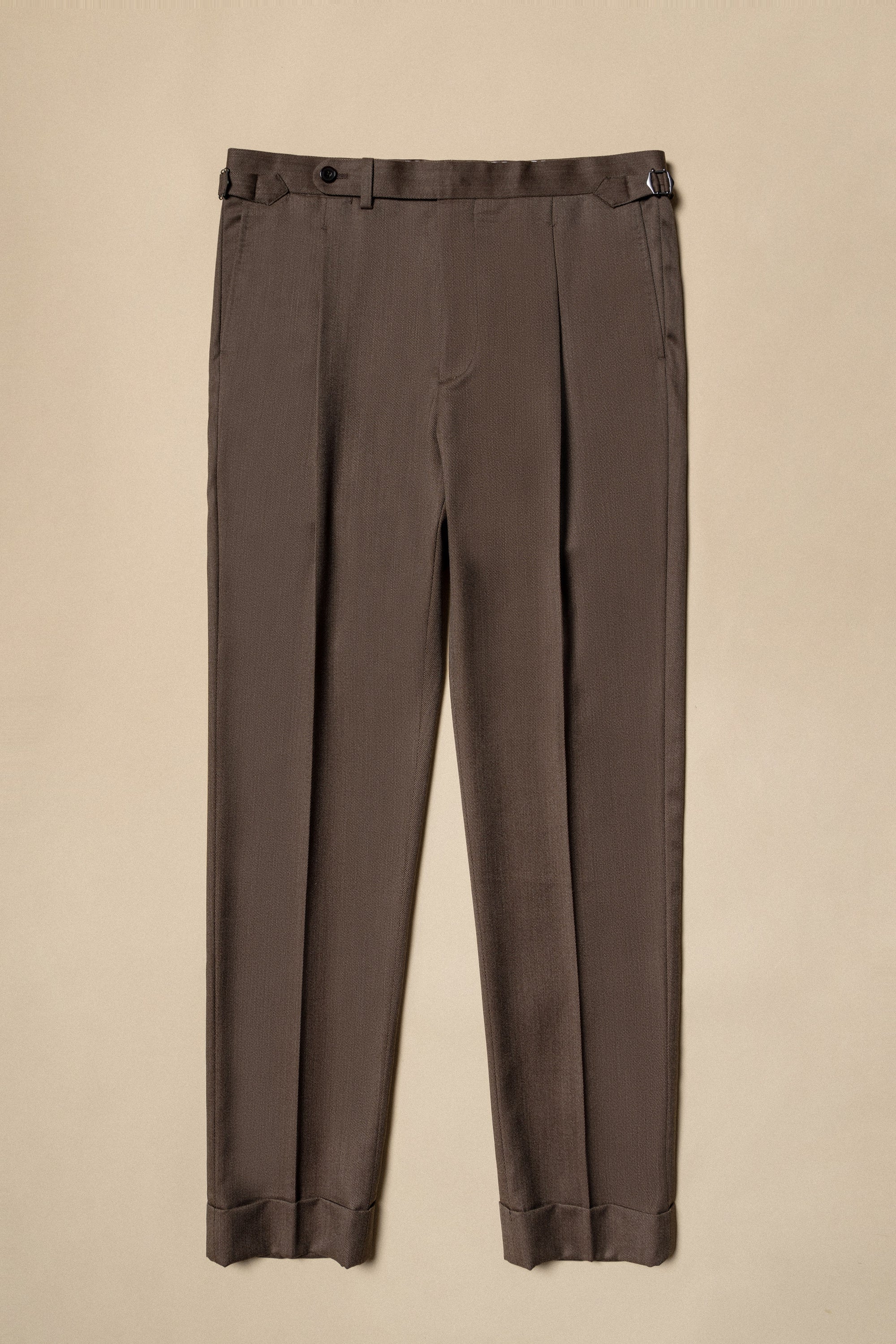 MTO Brown Whipcord 130s Wool Suit #423
