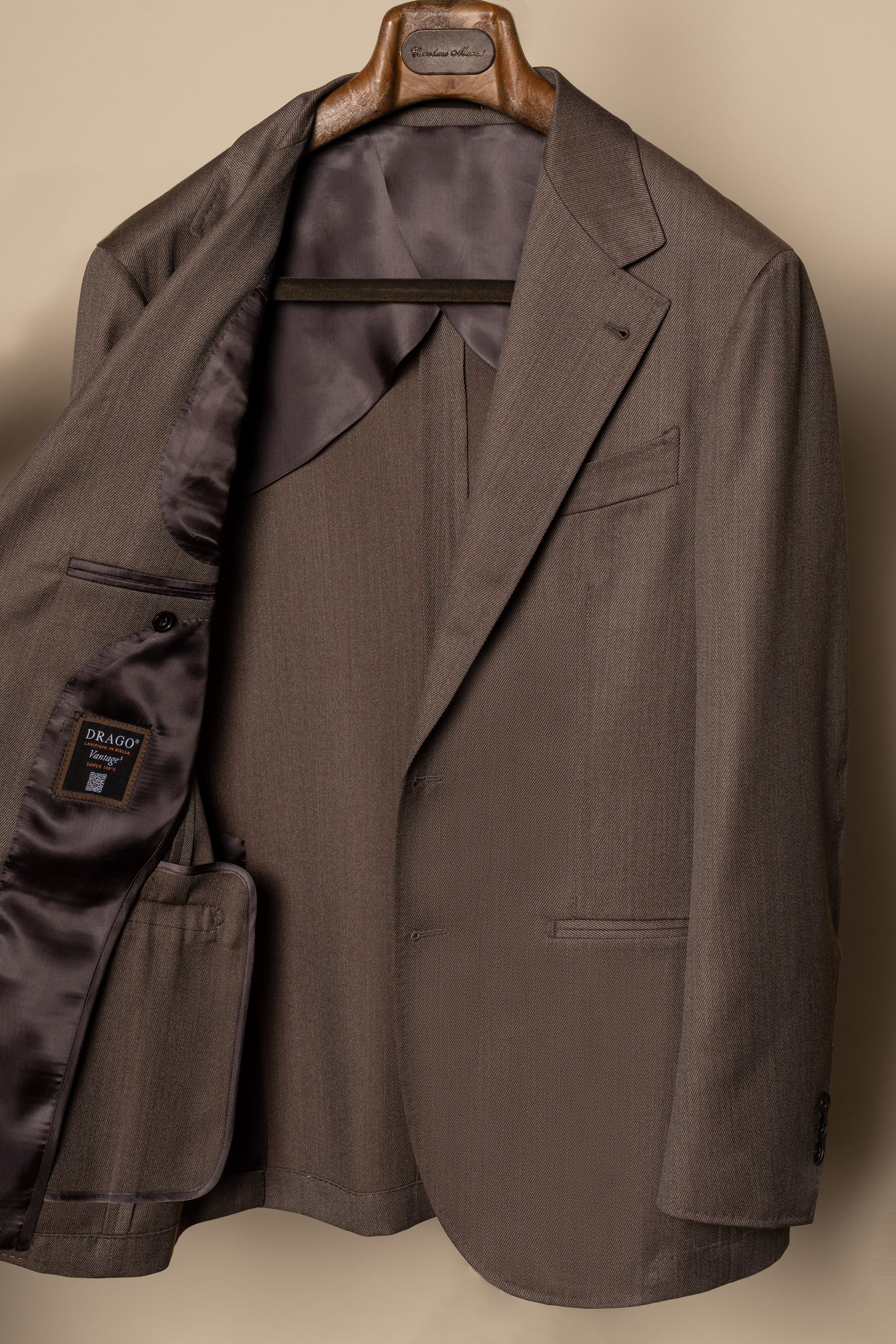 MTO Brown Whipcord 130s Wool Suit #423