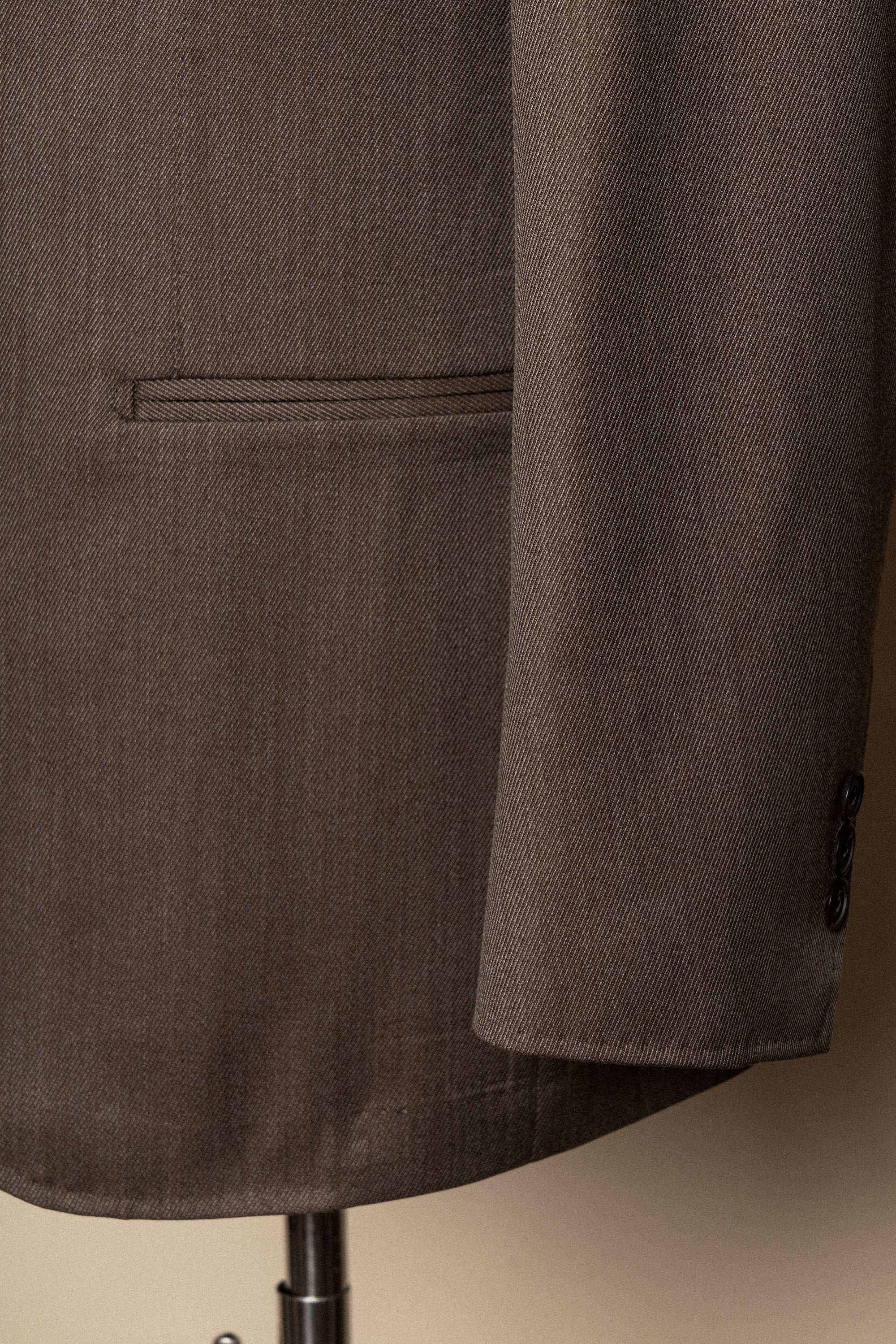 MTO Brown Whipcord 130s Wool Suit #423