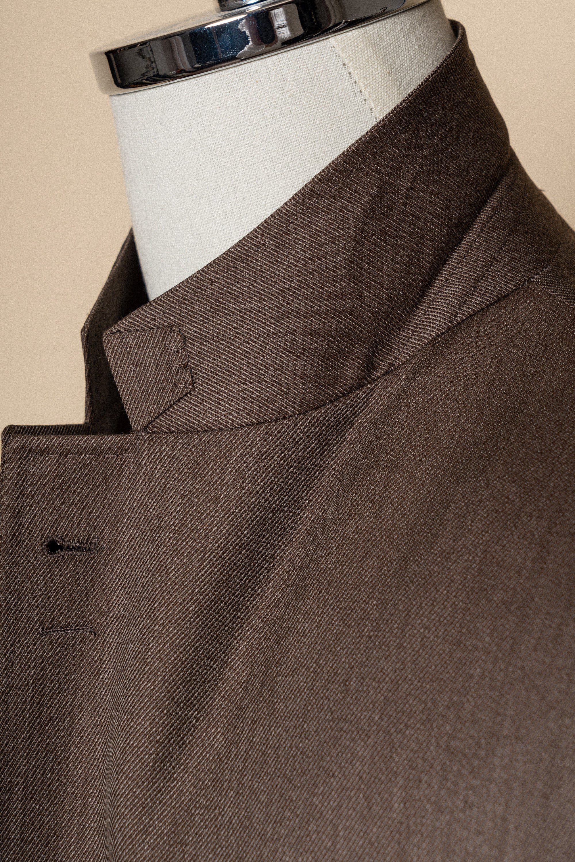 MTO Brown Whipcord 130s Wool Suit #423