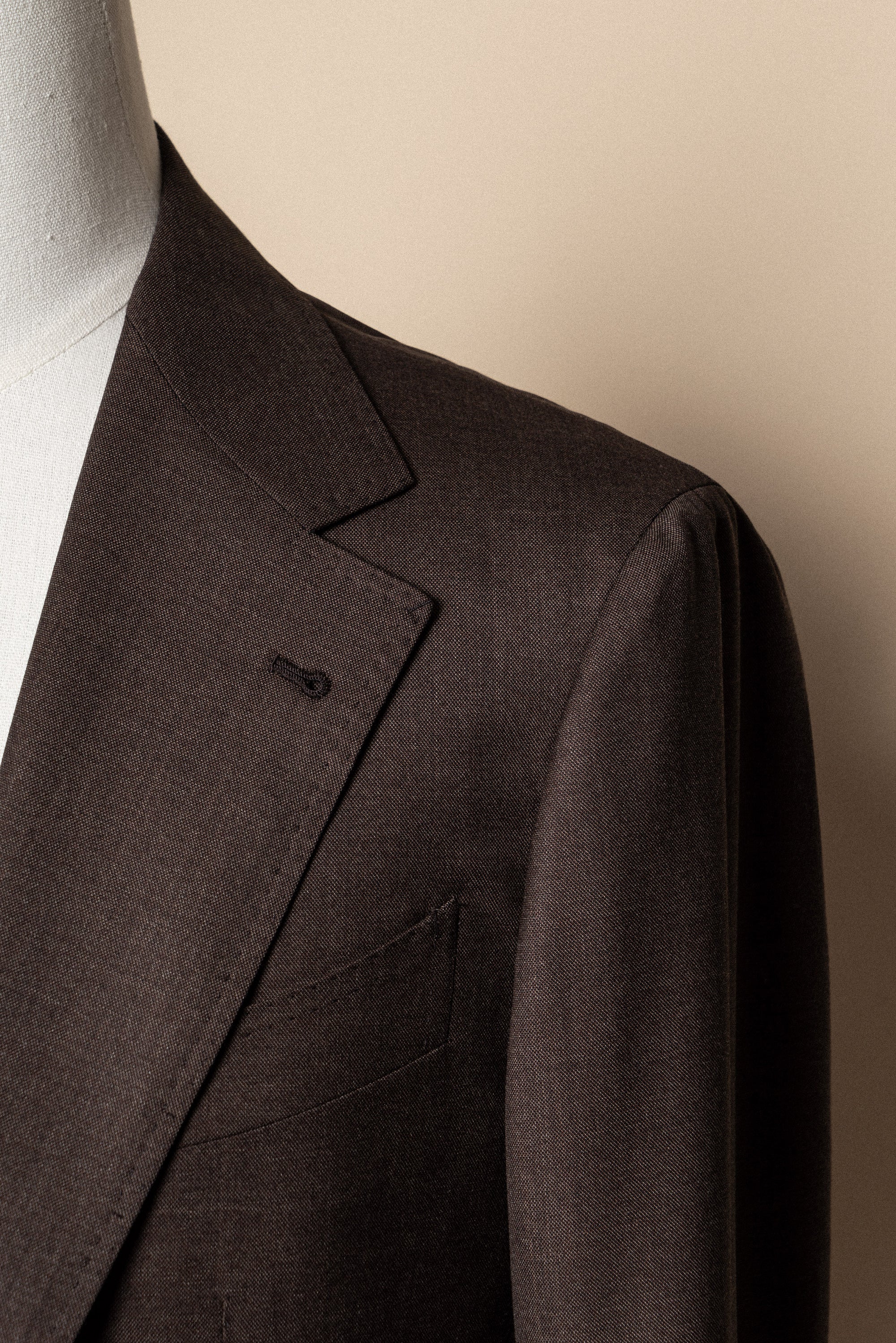 MTO Brown Sharkskin 15 Micron 160s Suit #429
