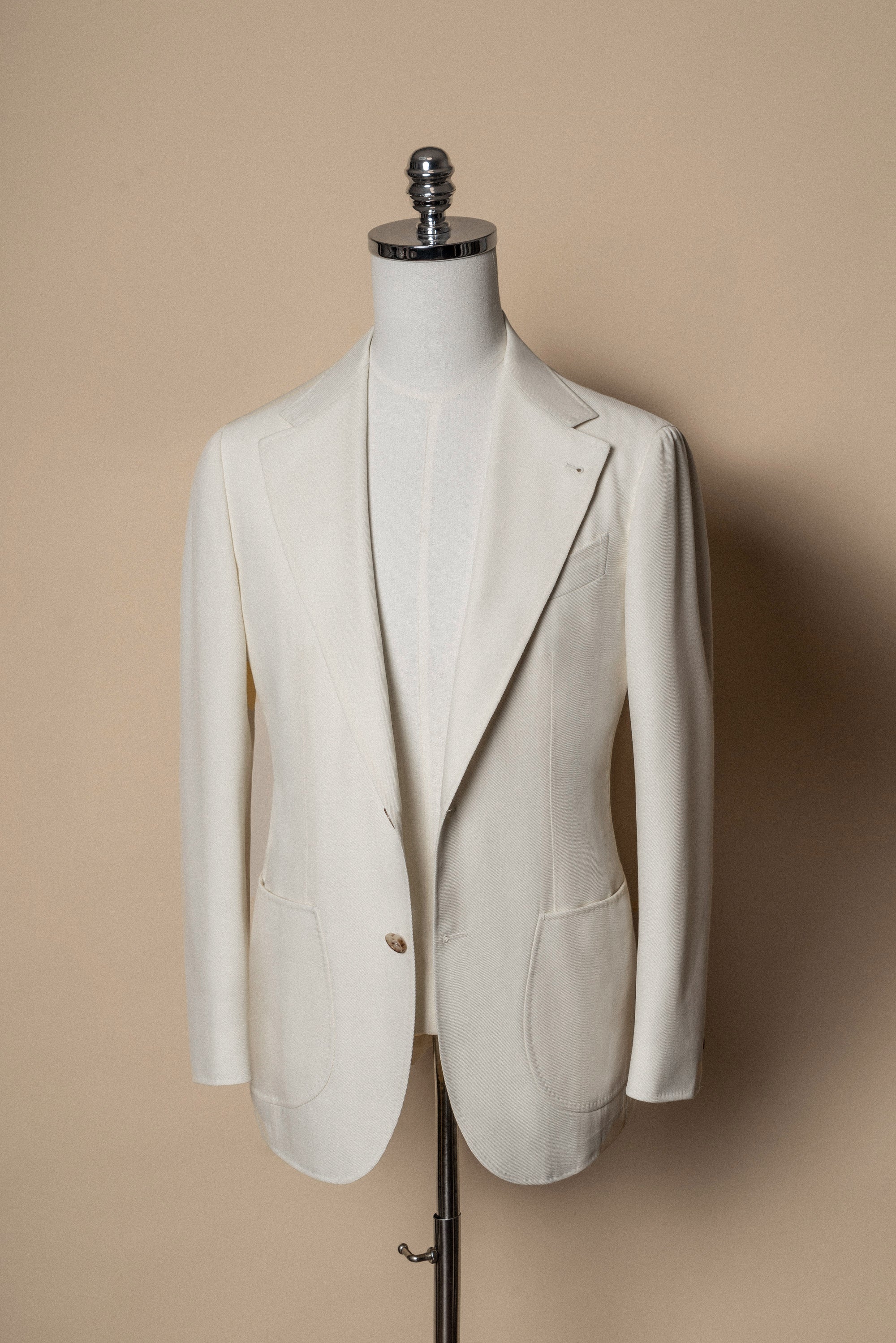 MTO Ivory Cavalry Twill 130s Wool Suit #424