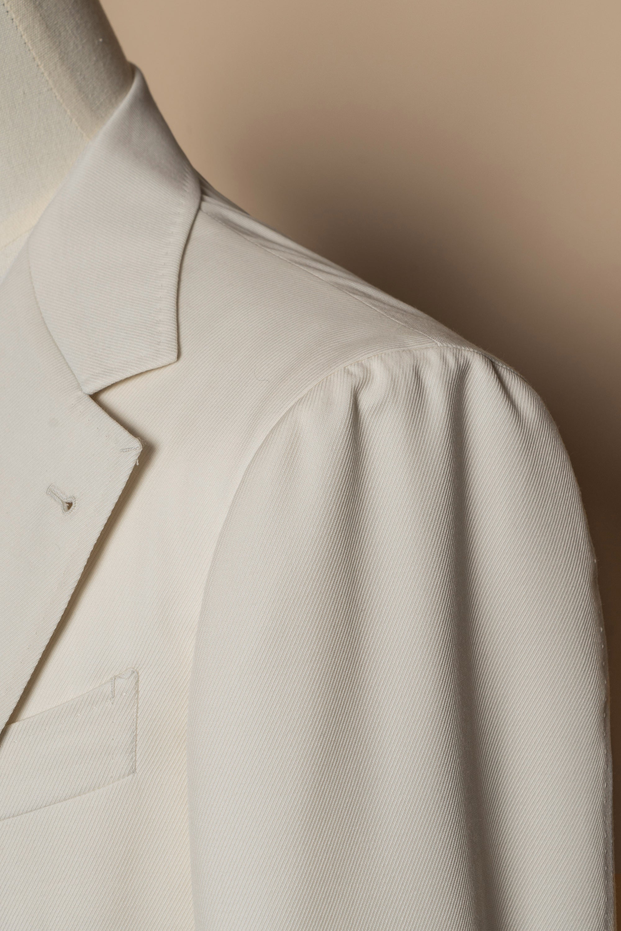 MTO Ivory Cavalry Twill 130s Wool Suit #424