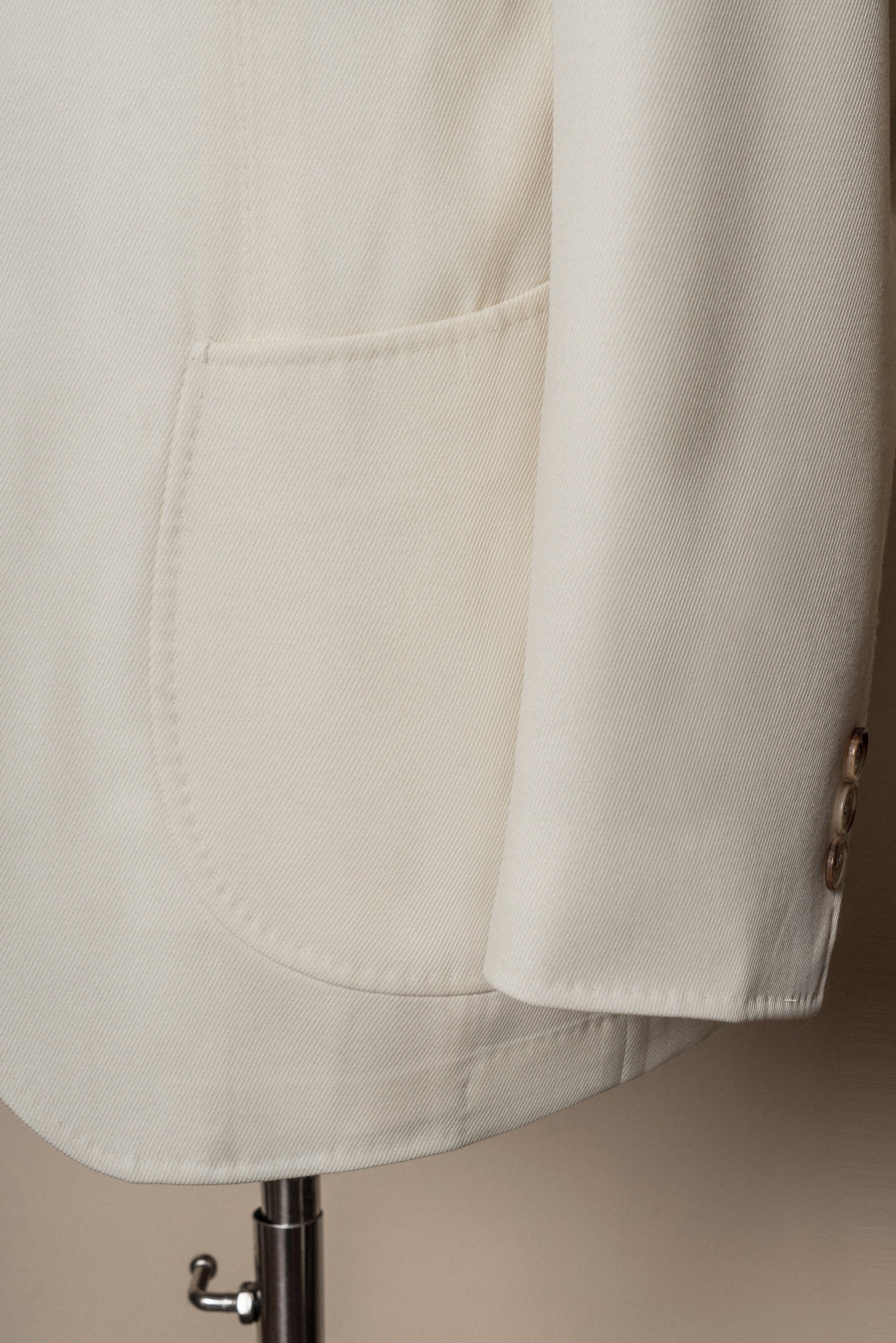 MTO Ivory Cavalry Twill 130s Wool Suit #424