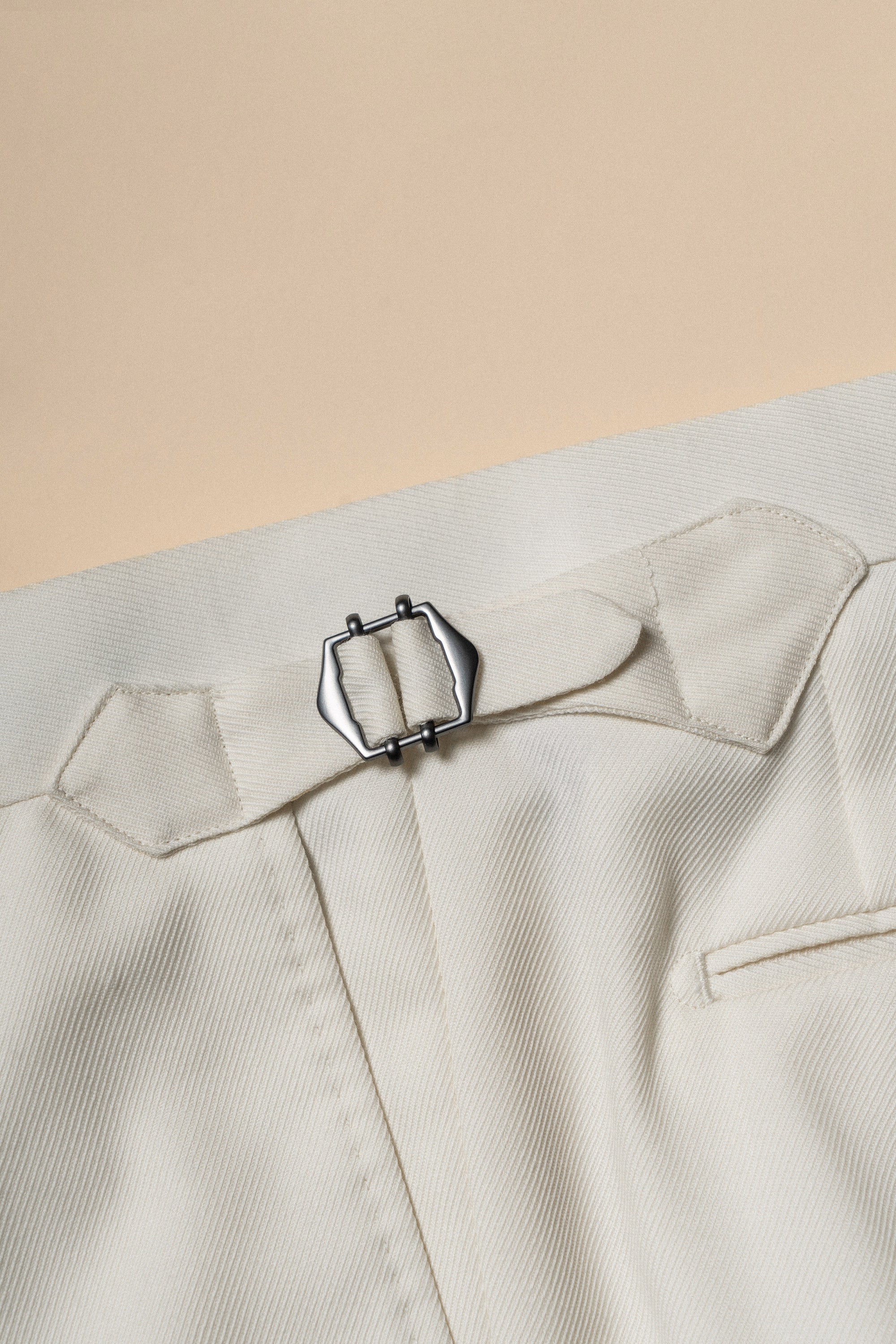 MTO Ivory Cavalry Twill 130s Wool Suit #424