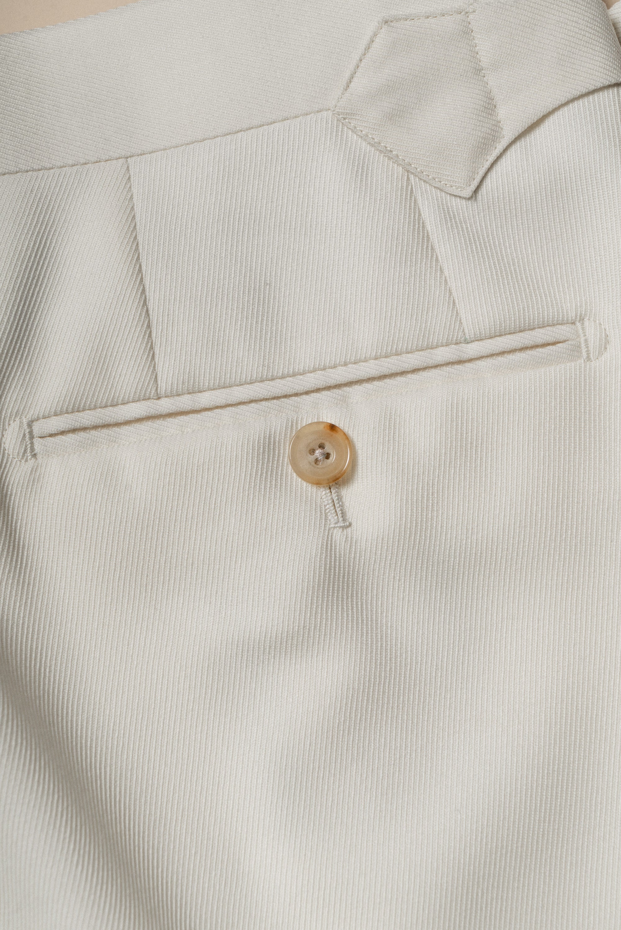 MTO Ivory Cavalry Twill 130s Wool Suit #424