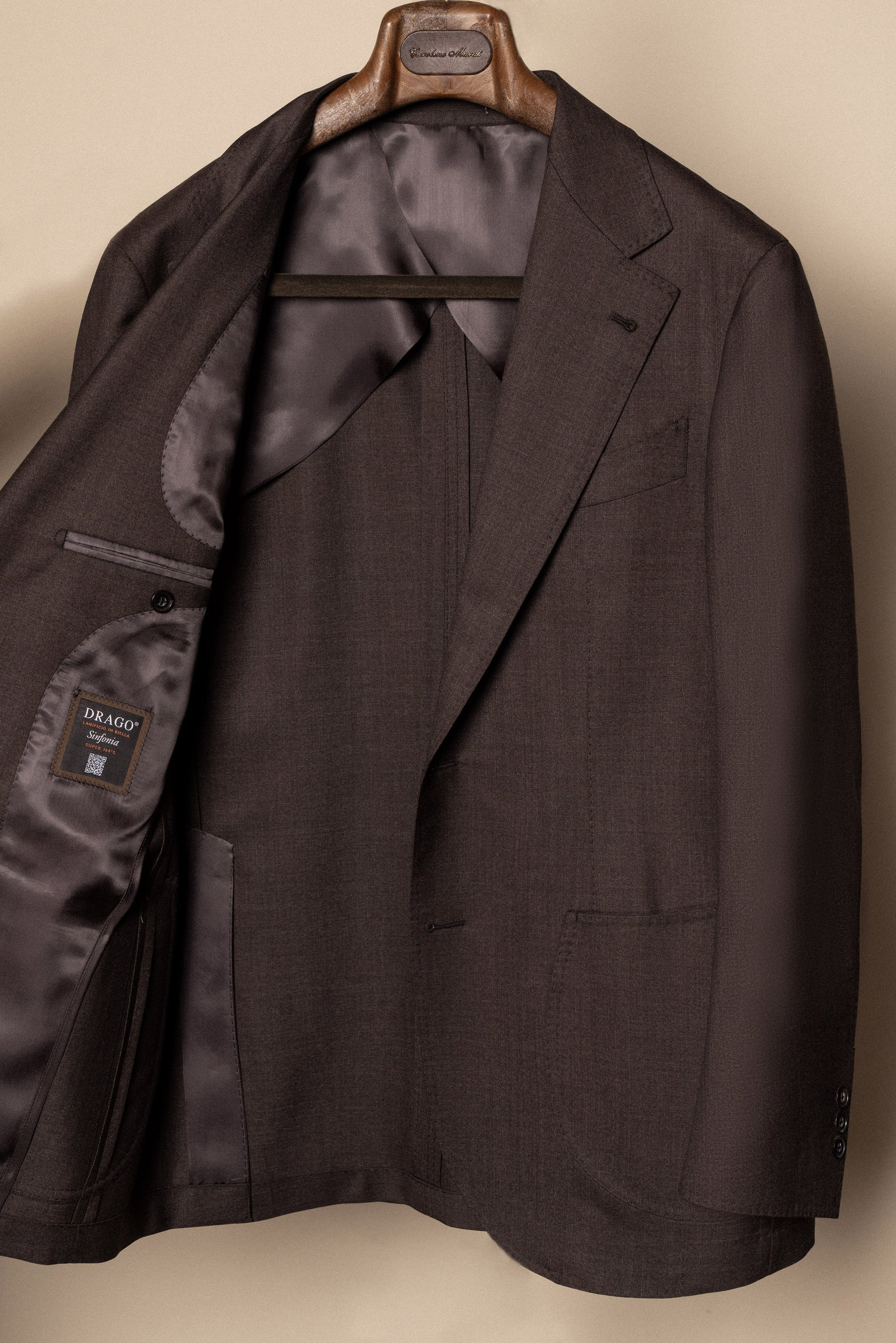 MTO Brown Sharkskin 15 Micron 160s Suit #429