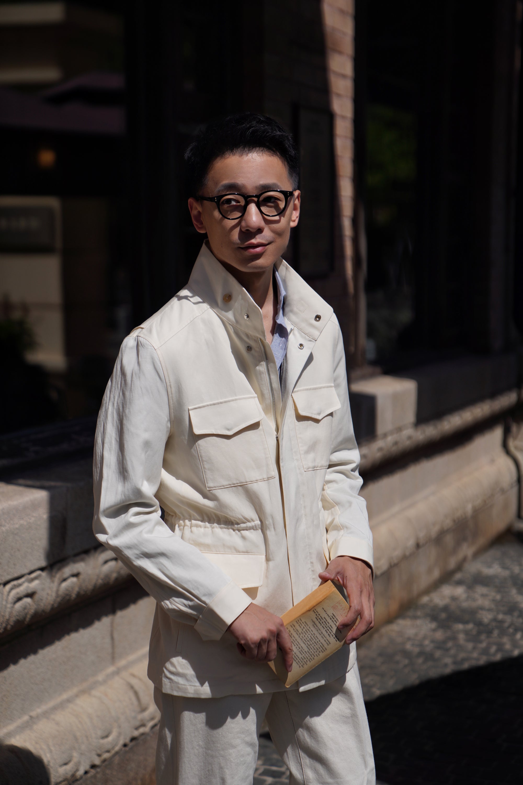 Ivory Tencel Linen Cotton M65 Jacket