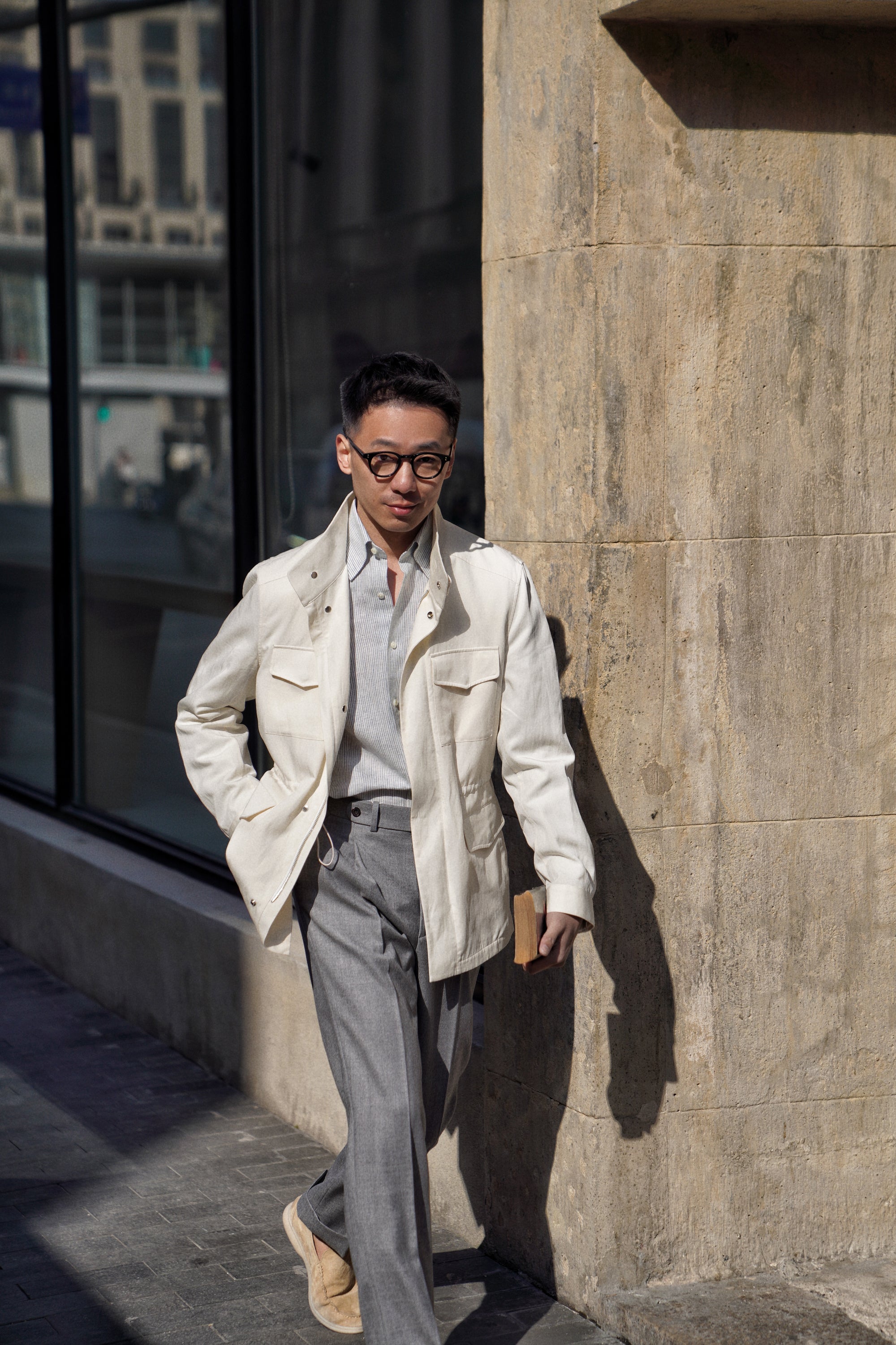 Ivory Tencel Linen Cotton M65 Jacket
