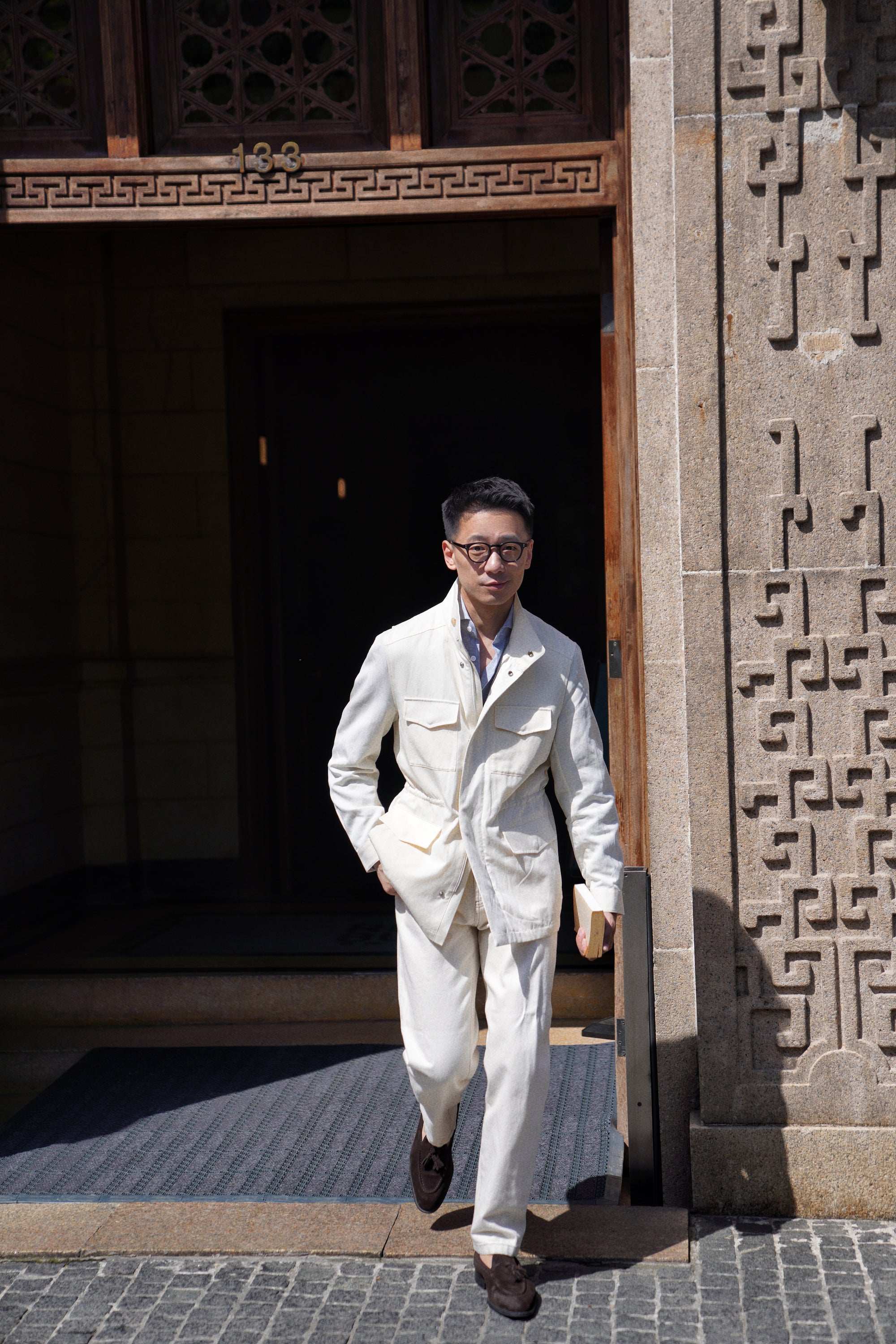 Ivory Tencel Linen Cotton M65 Jacket