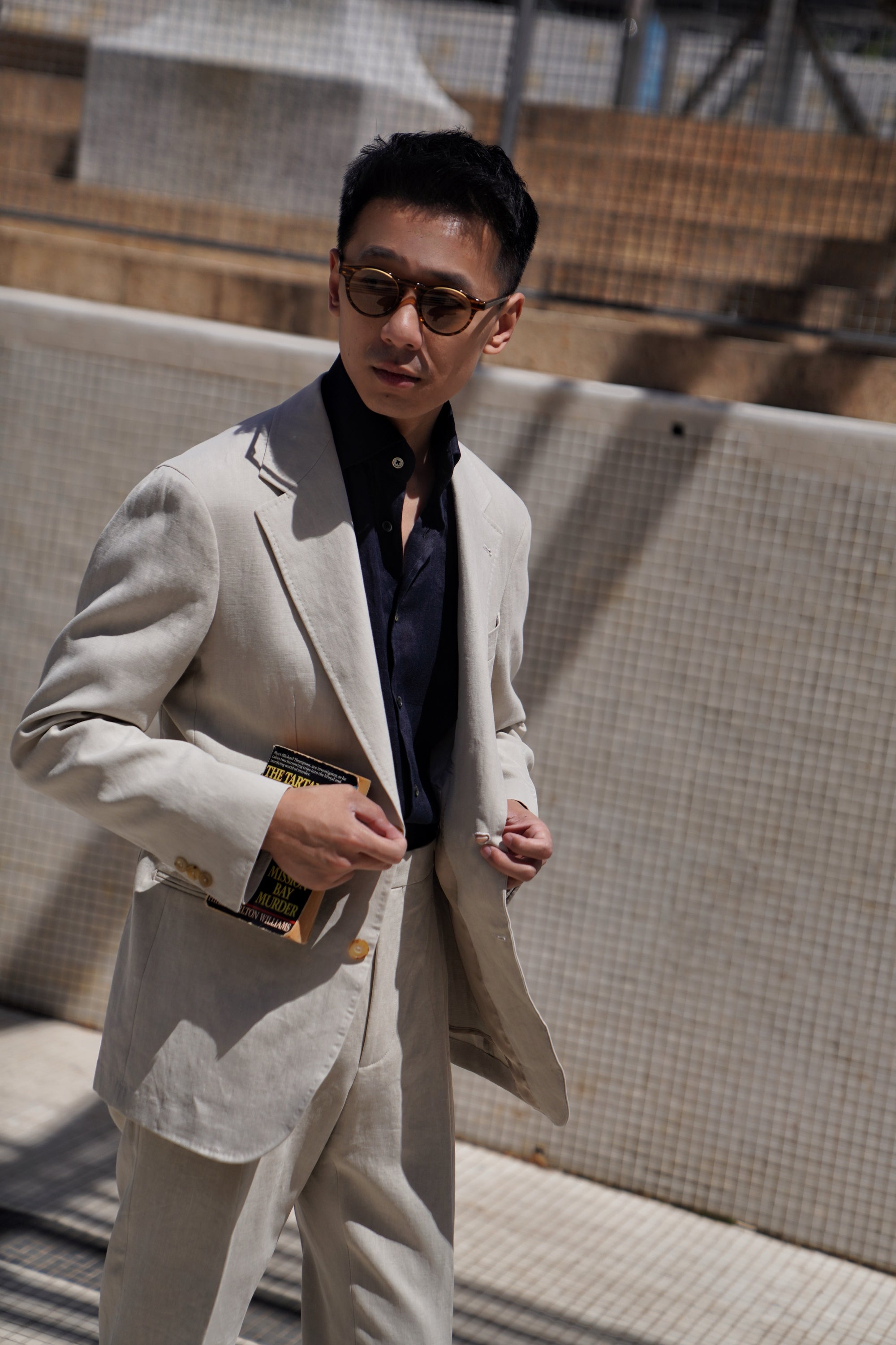 MTO Limestone Linen Suit #02