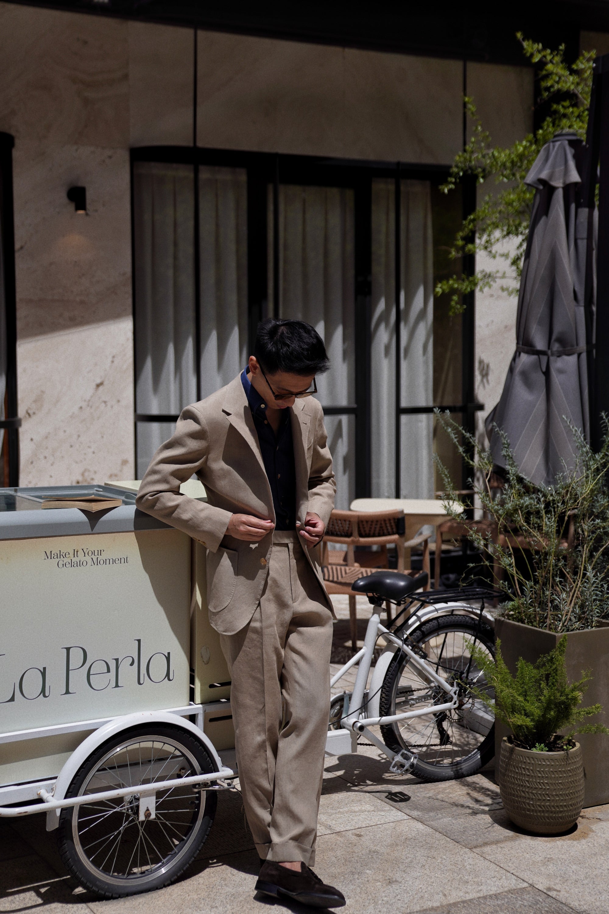 MTO Mud Yellow Linen Suit #03