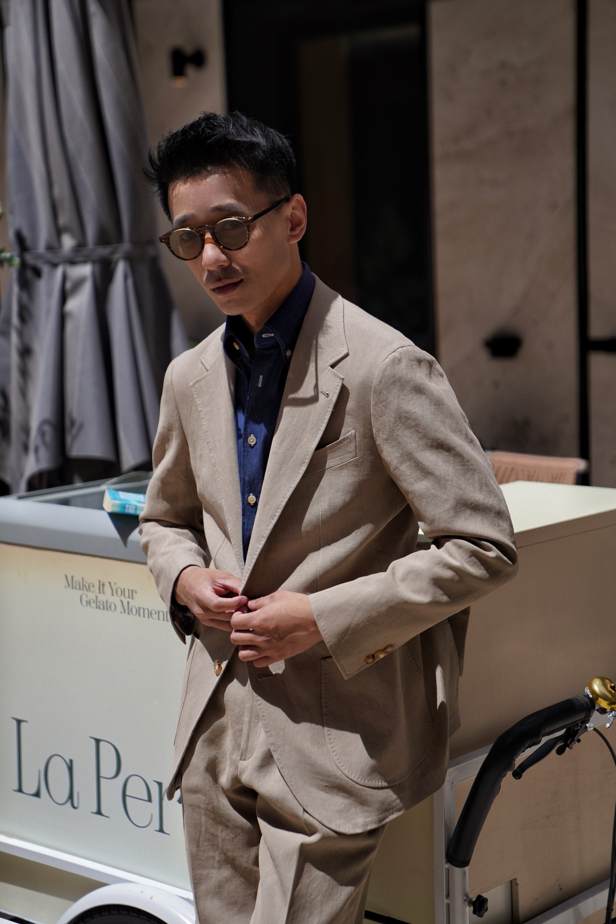MTO Mud Yellow Linen Suit #03