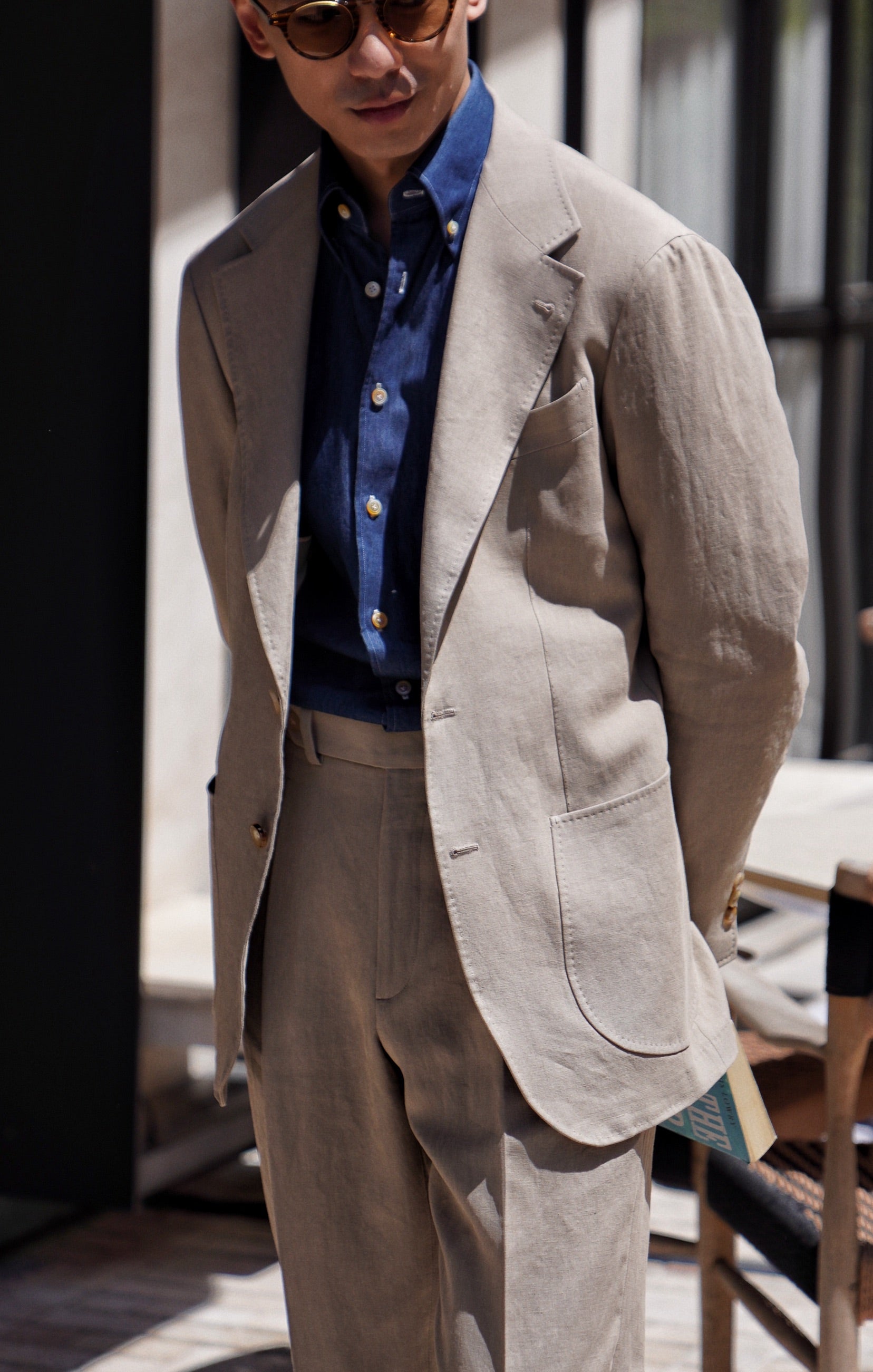 MTO Mud Yellow Linen Suit #03
