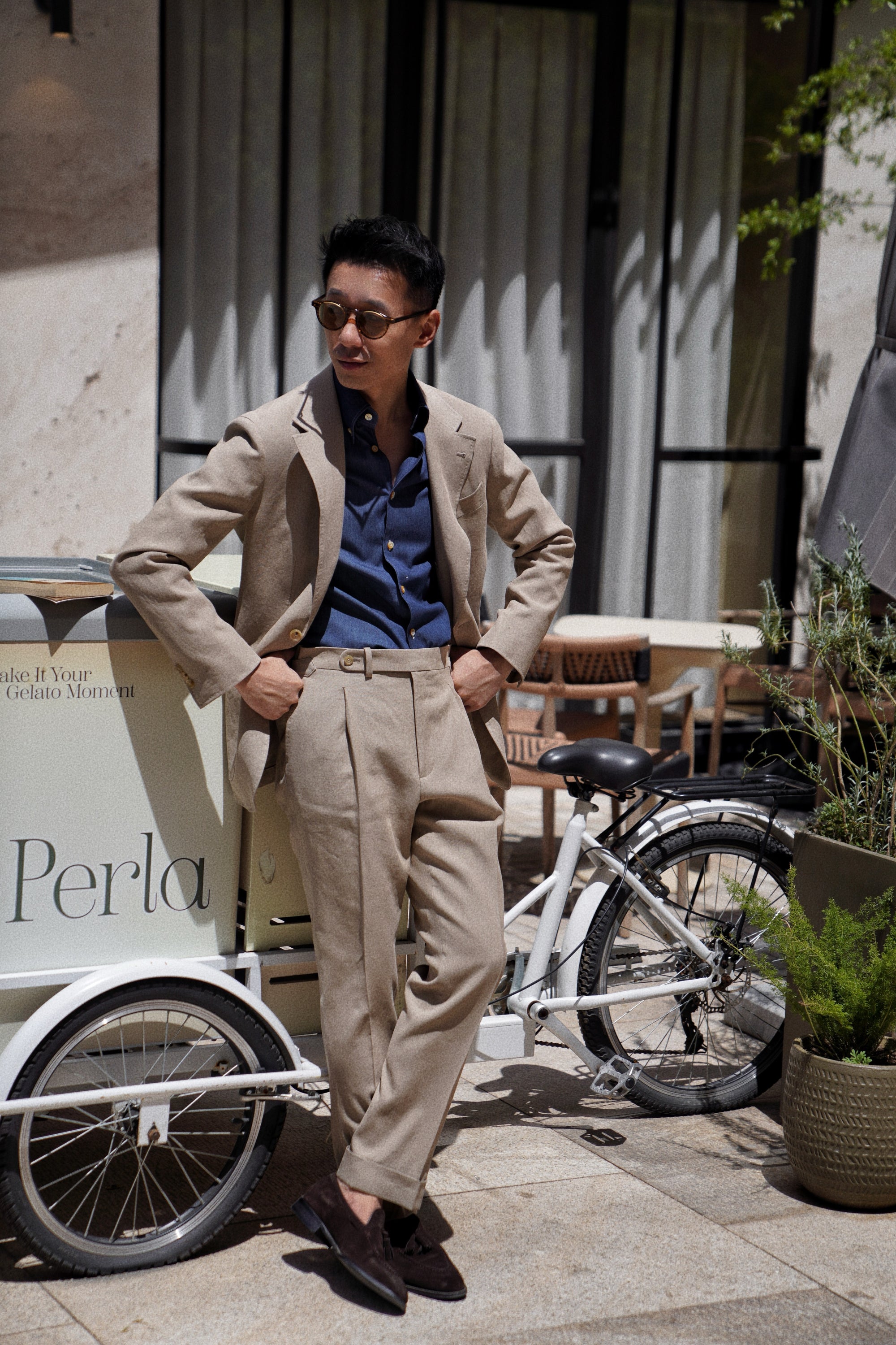 MTO Mud Yellow Linen Suit #03