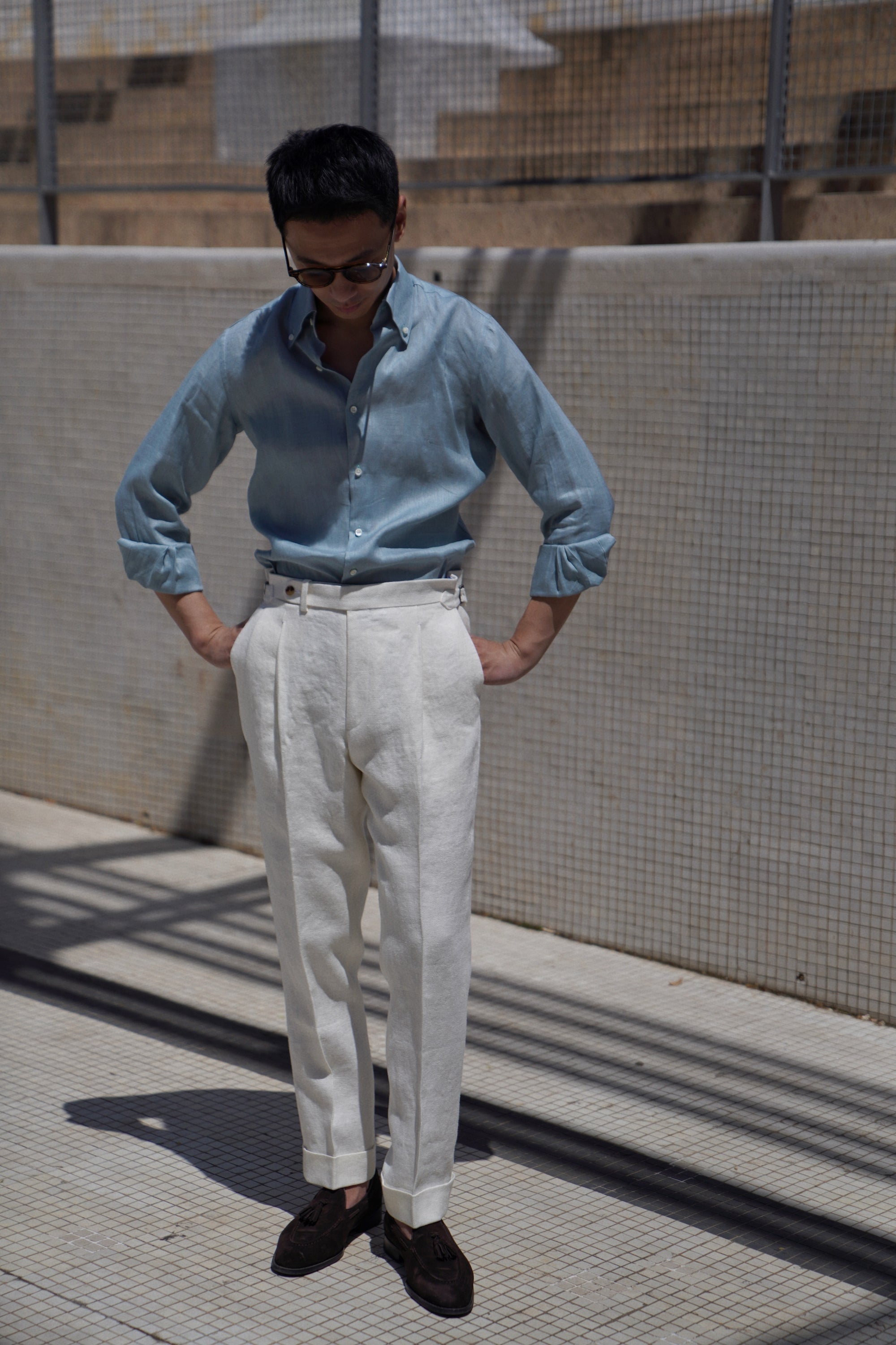 MTO Lemon / Emerald Linen Shirt