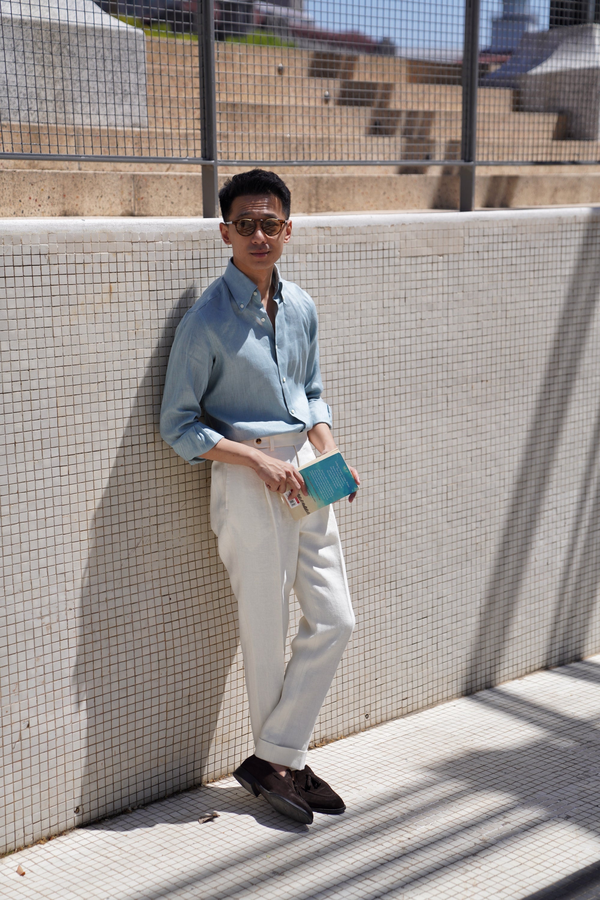 MTO Lemon / Emerald Linen Shirt