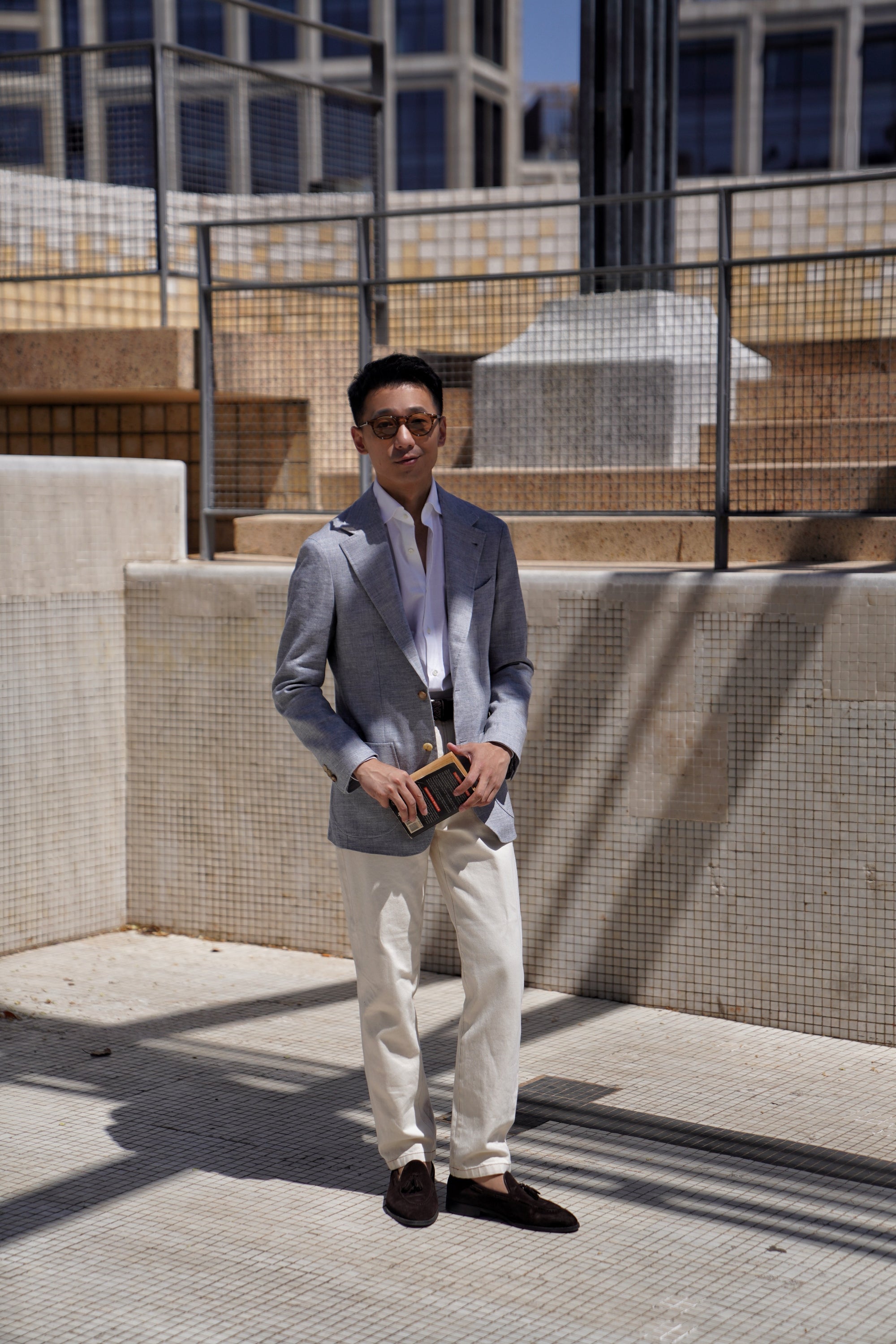 Pale Blue Linen Wool Jacket #294