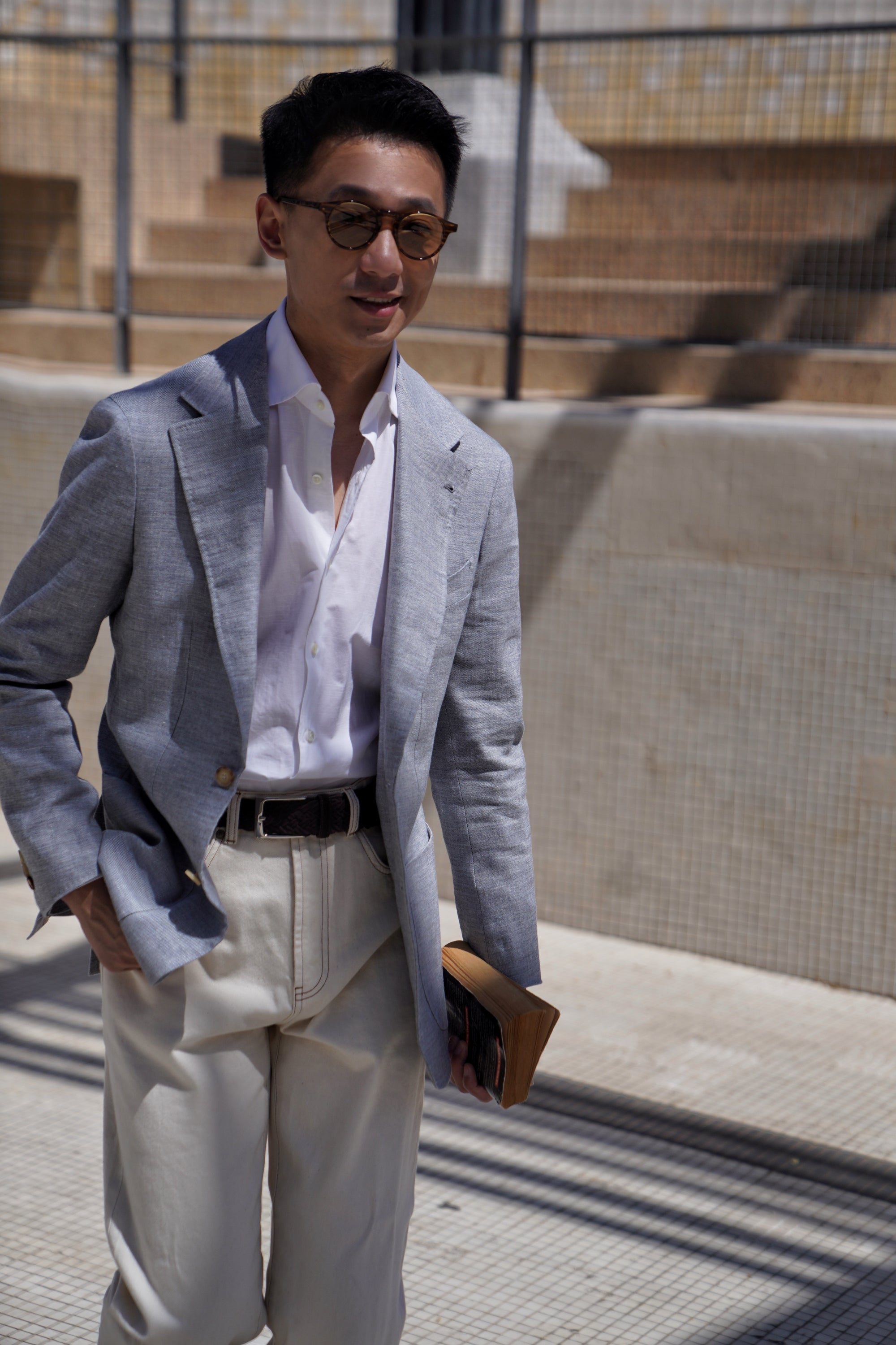 Pale Blue Linen Wool Jacket #294