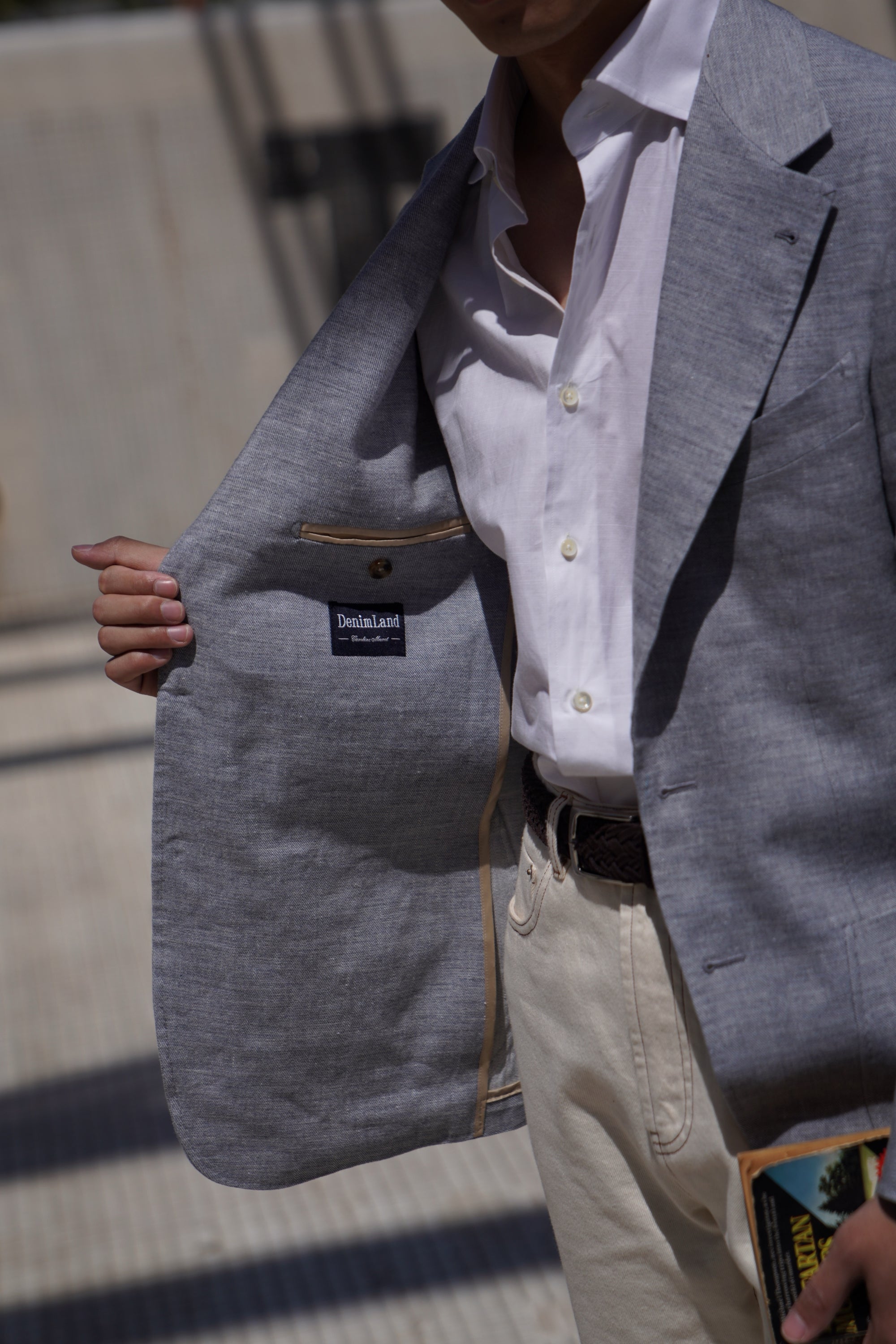Pale Blue Linen Wool Jacket #294