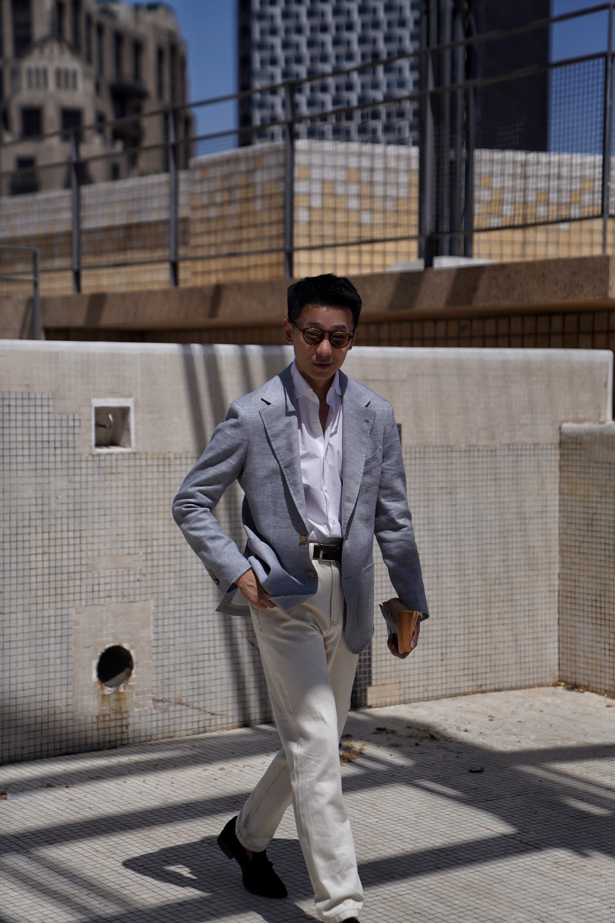 Pale Blue Linen Wool Jacket #294