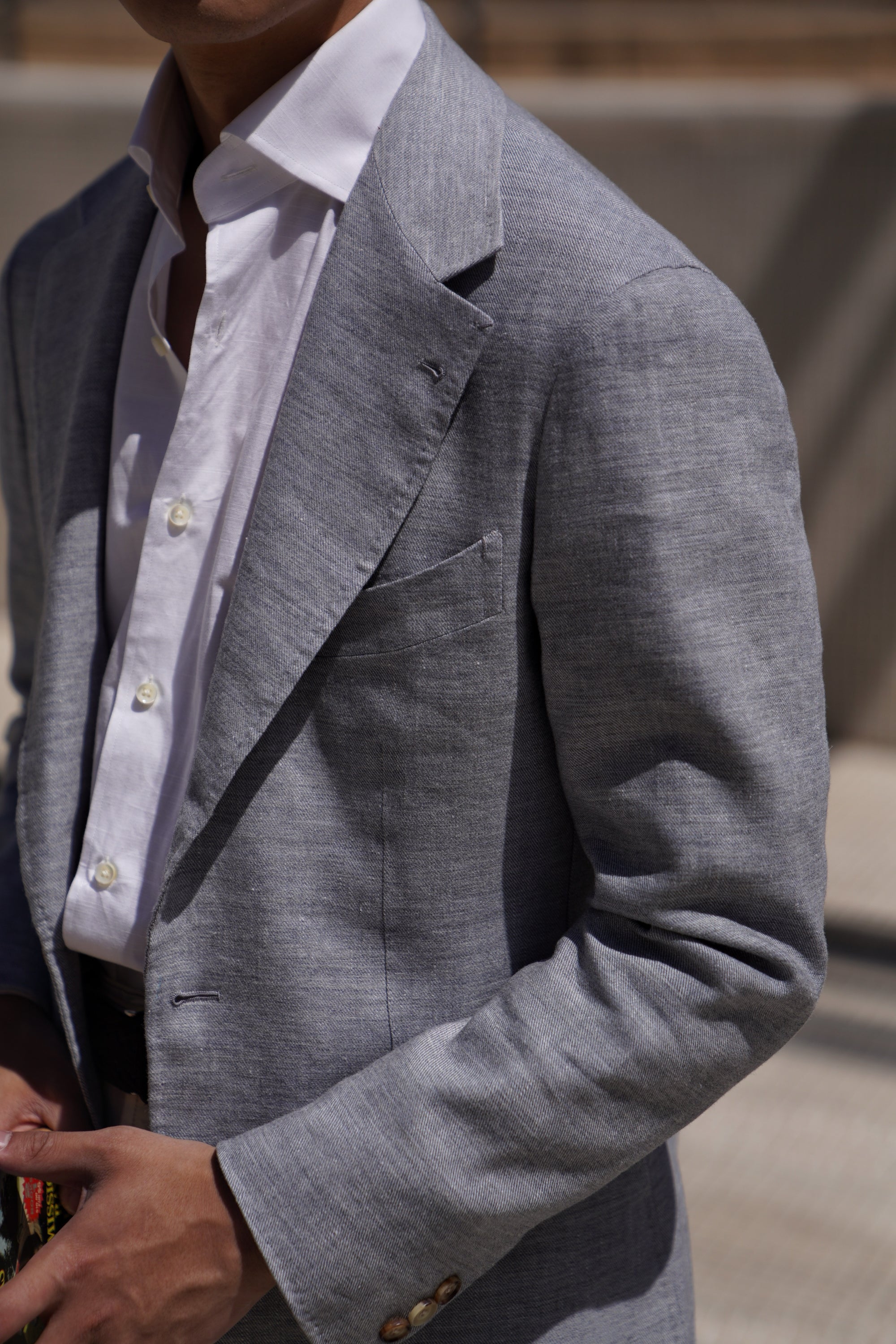 Pale Blue Linen Wool Jacket #294