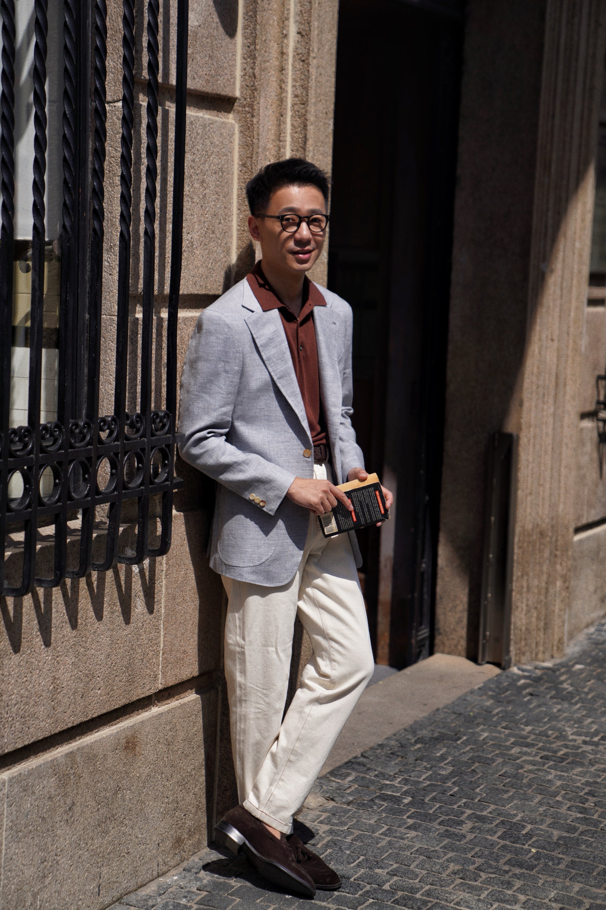Pale Blue Linen Wool Jacket #294