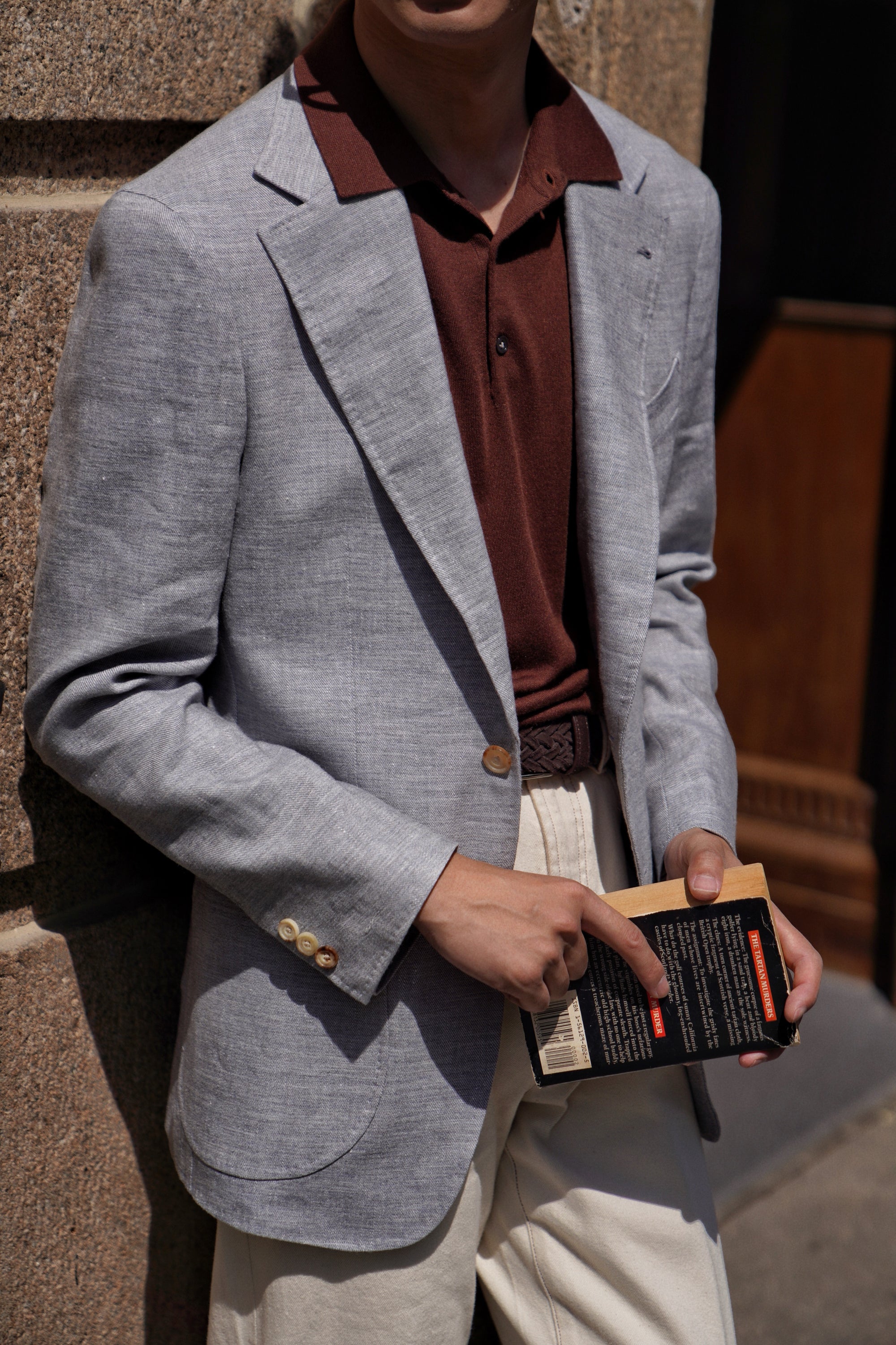 Pale Blue Linen Wool Jacket #294