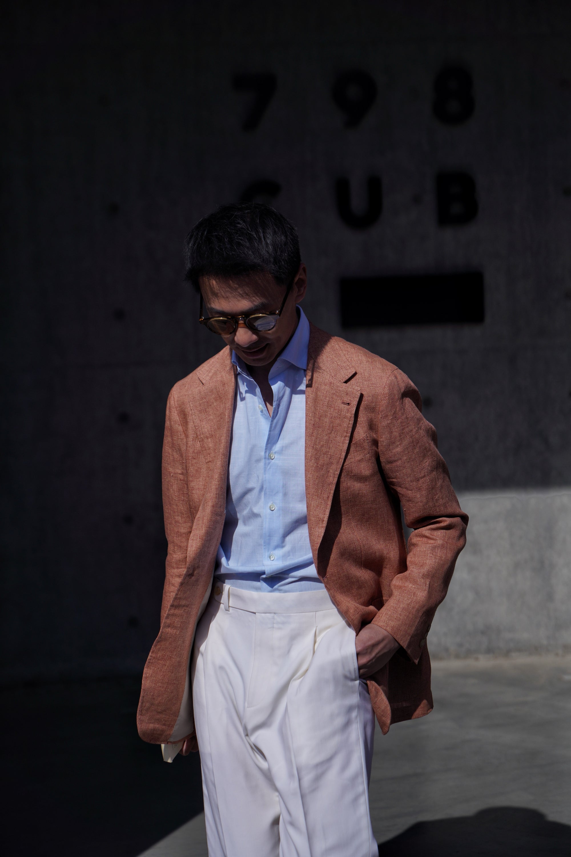 Tangerine Melange Linen Jacket #363