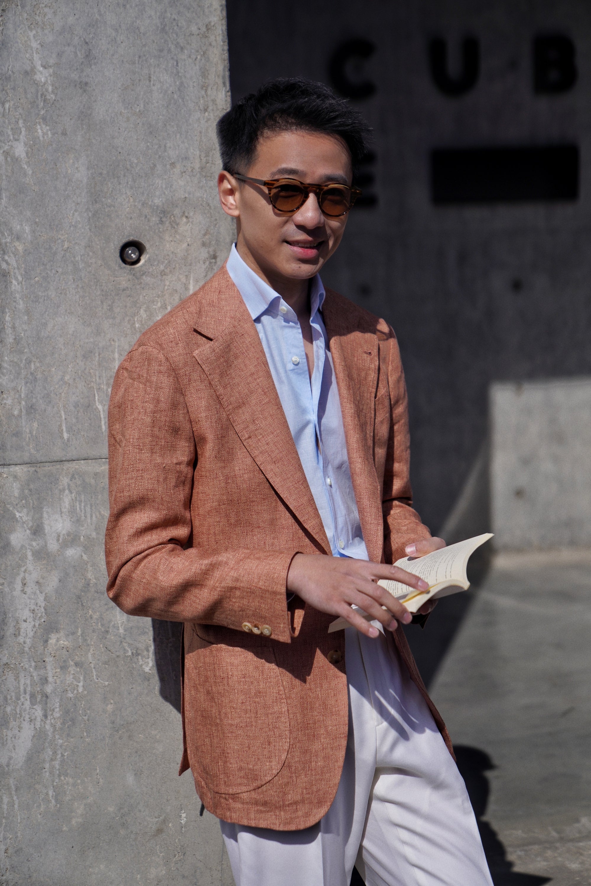 Tangerine Melange Linen Jacket #363