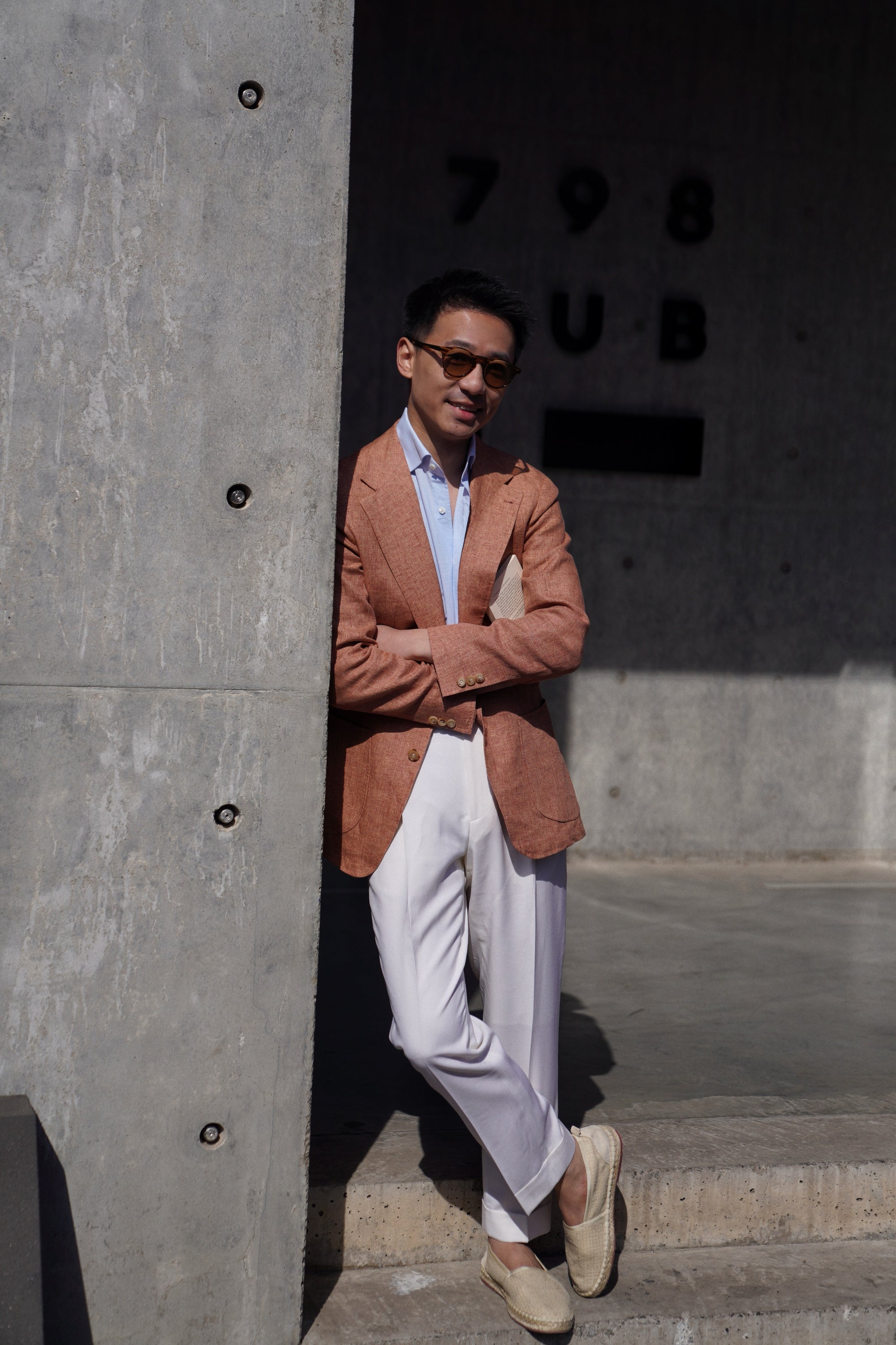 Tangerine Melange Linen Jacket #363