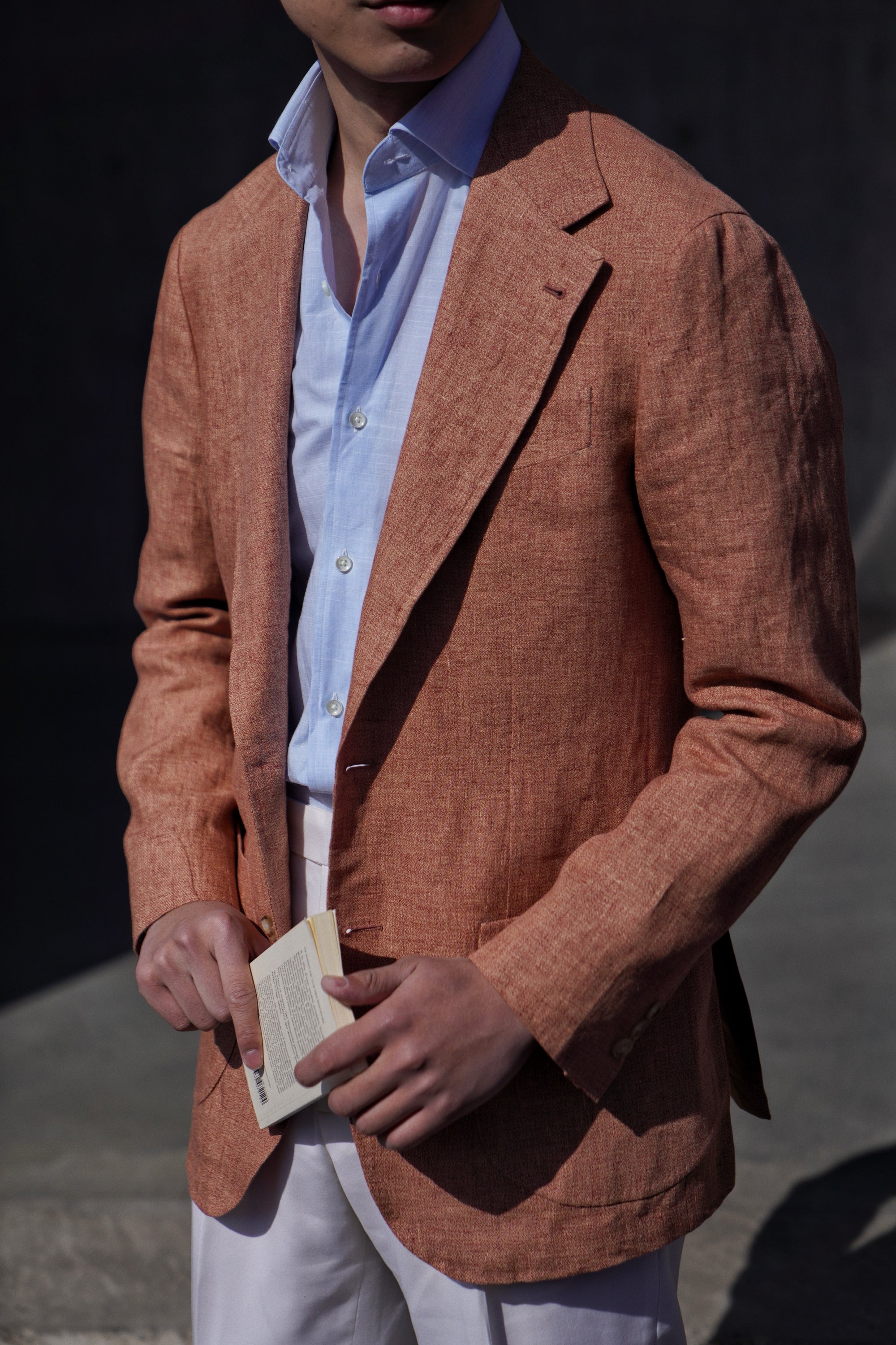 Tangerine Melange Linen Jacket #363