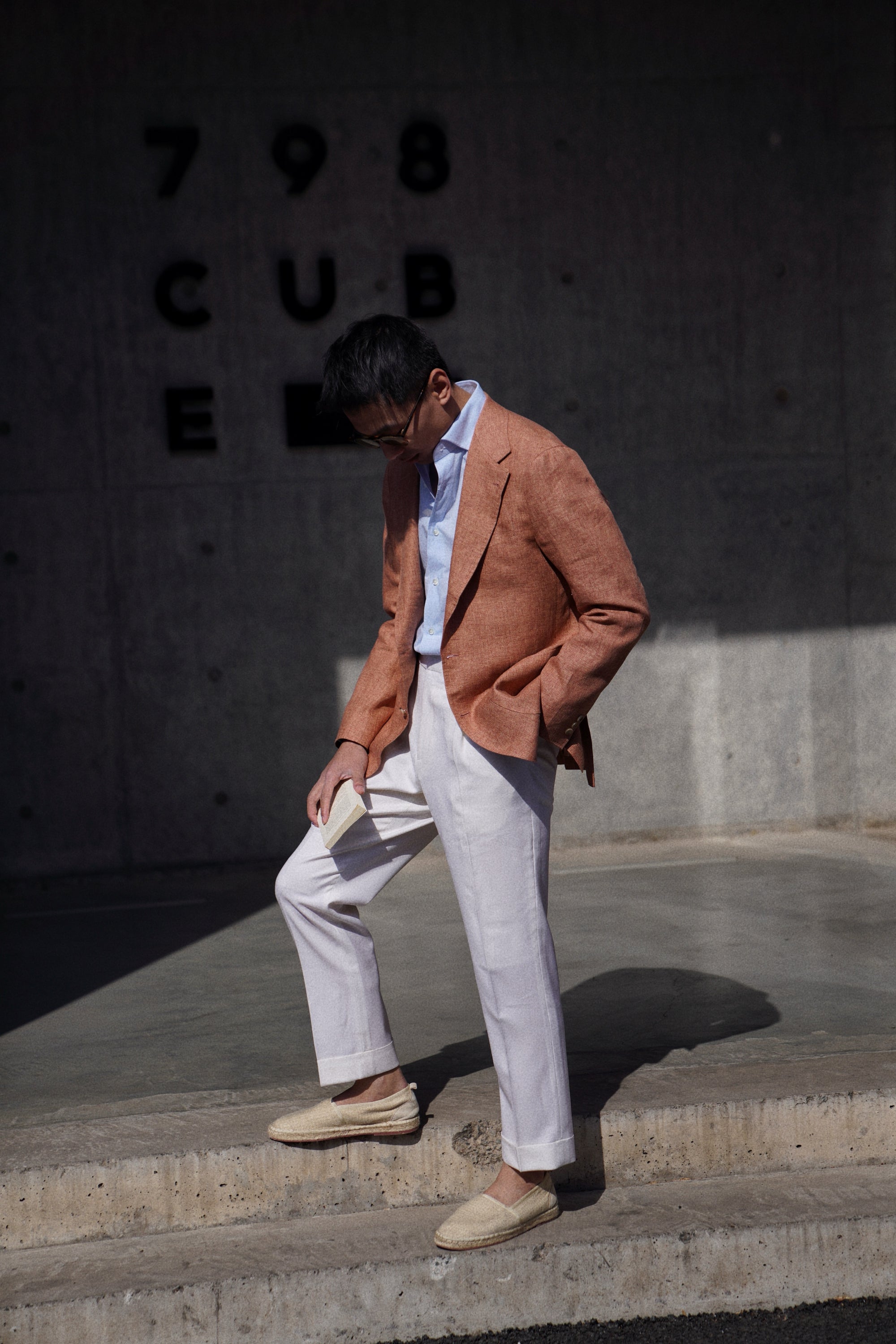 Tangerine Melange Linen Jacket #363