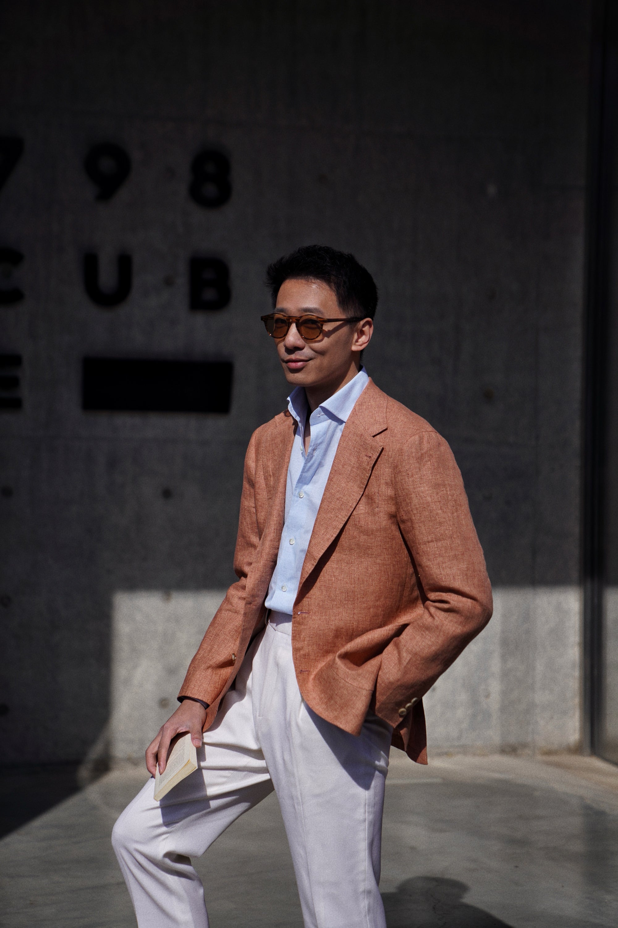 Tangerine Melange Linen Jacket #363