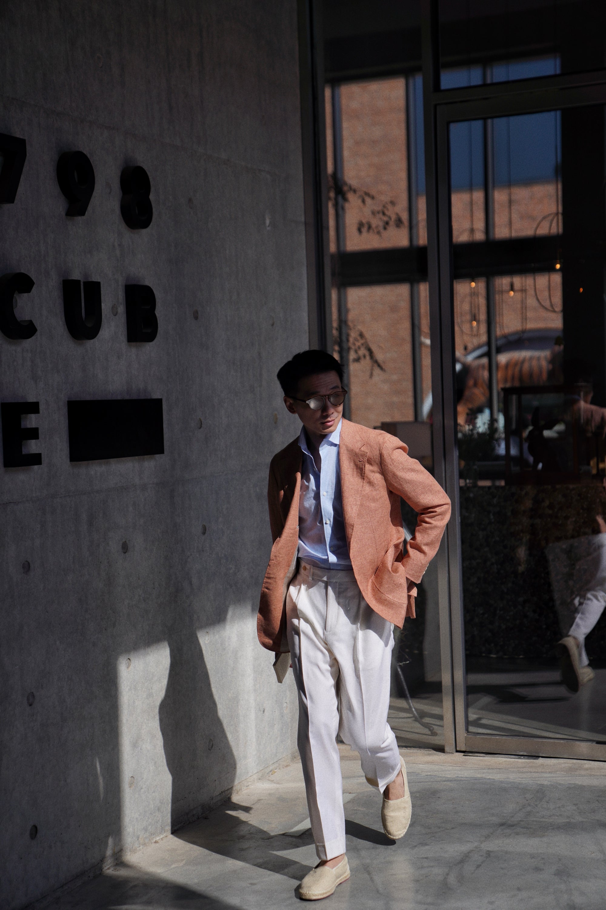 Tangerine Melange Linen Jacket #363