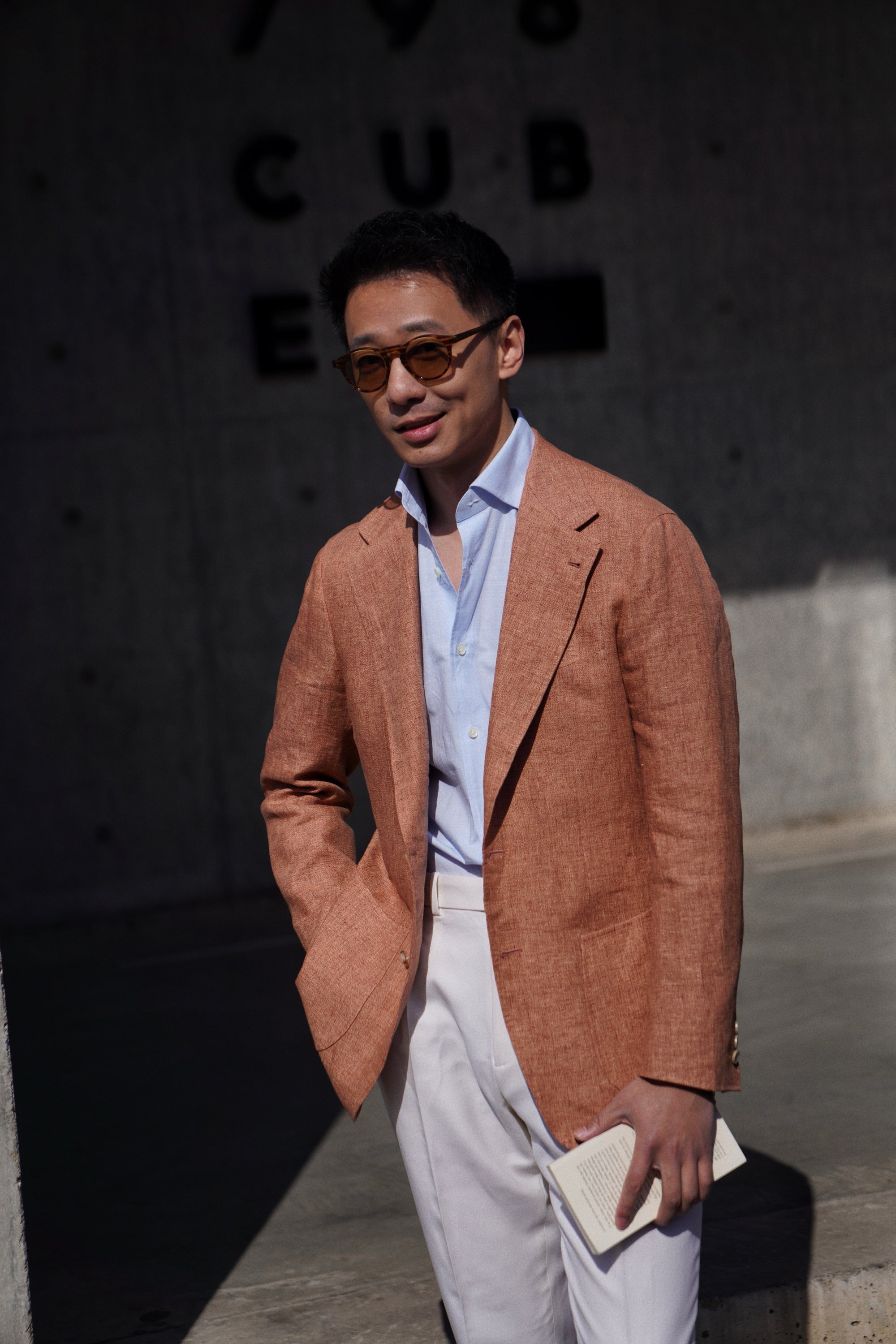 Tangerine Melange Linen Jacket #363