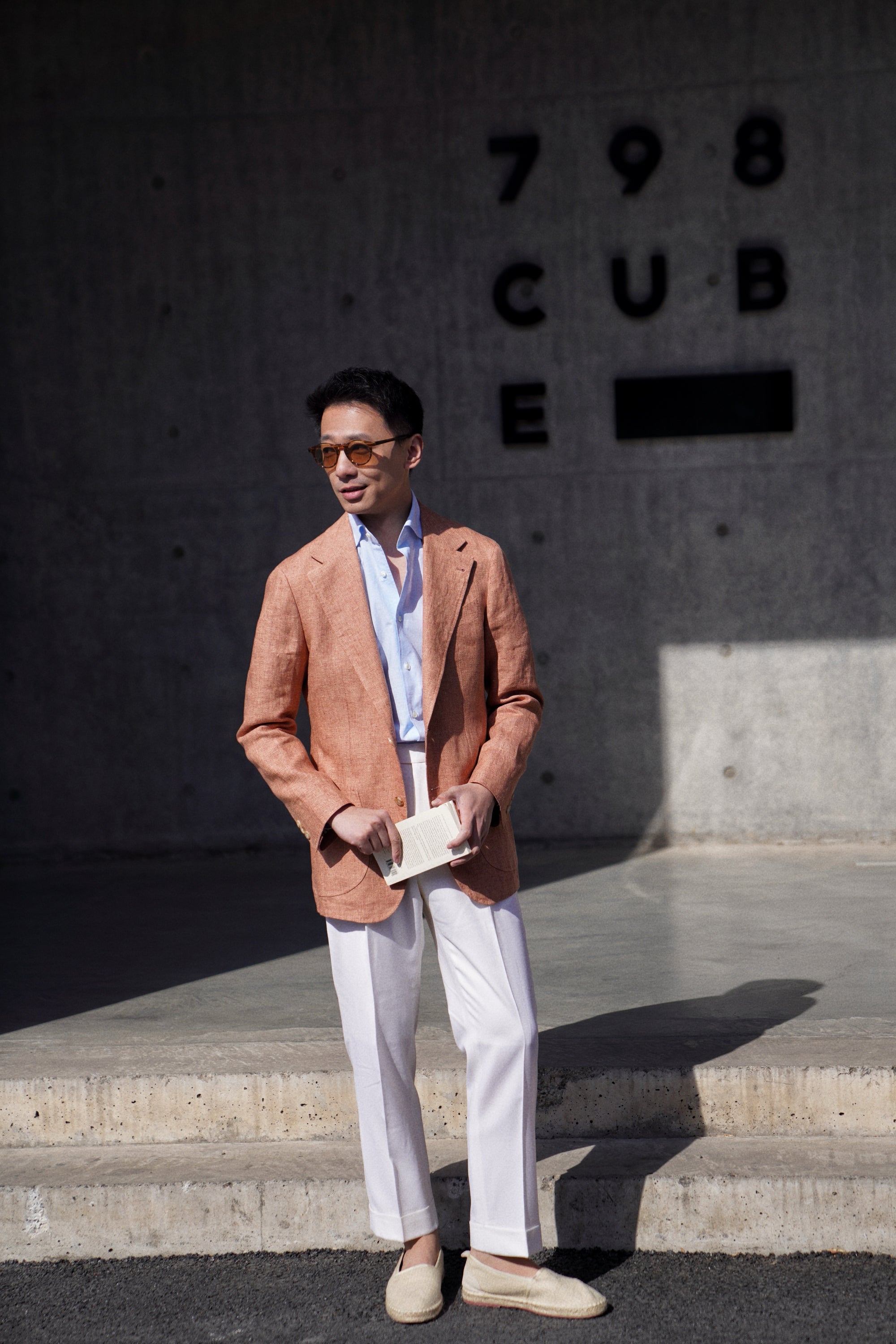Tangerine Melange Linen Jacket #363