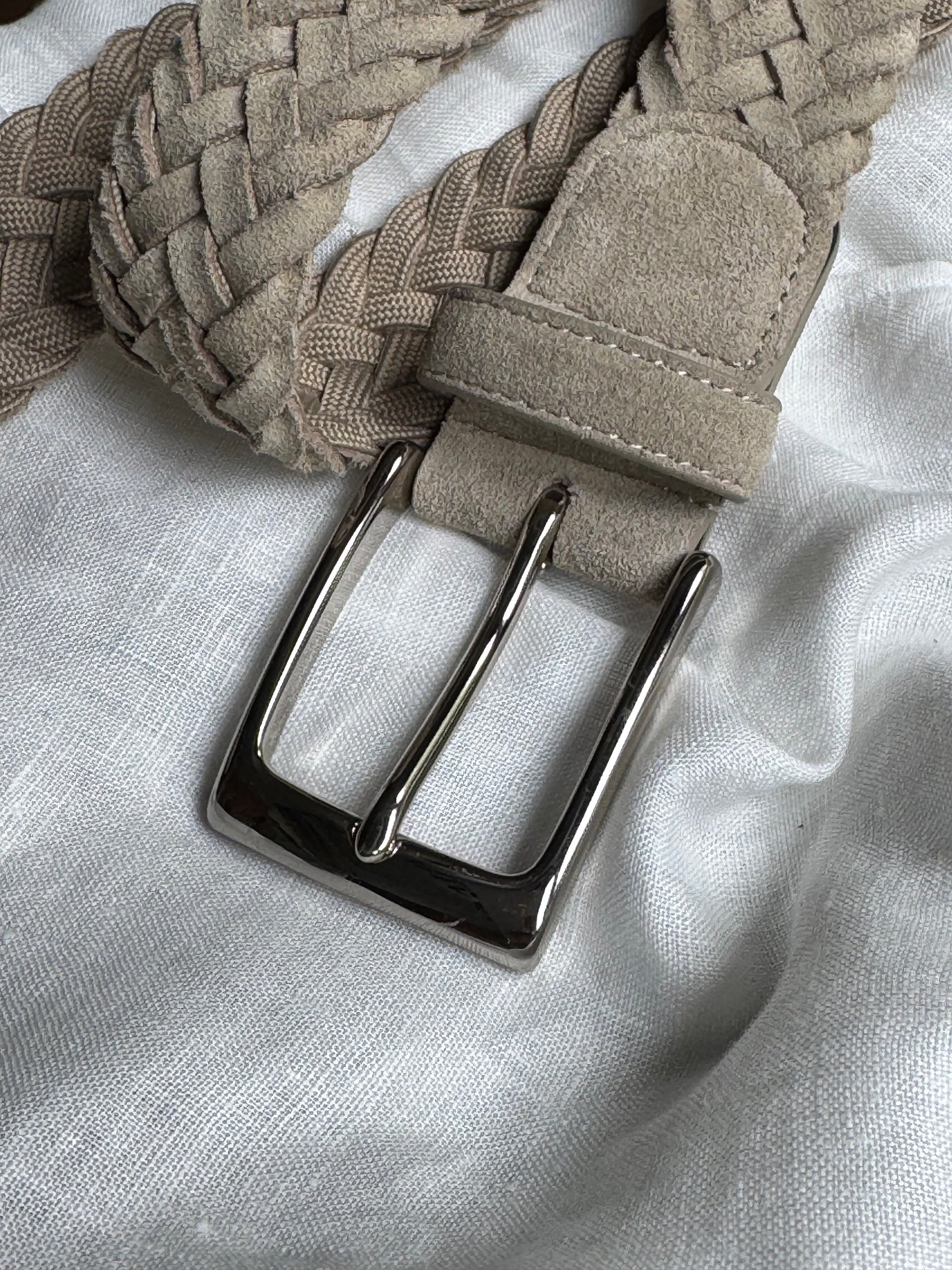Khaki Knitted Suede Belt