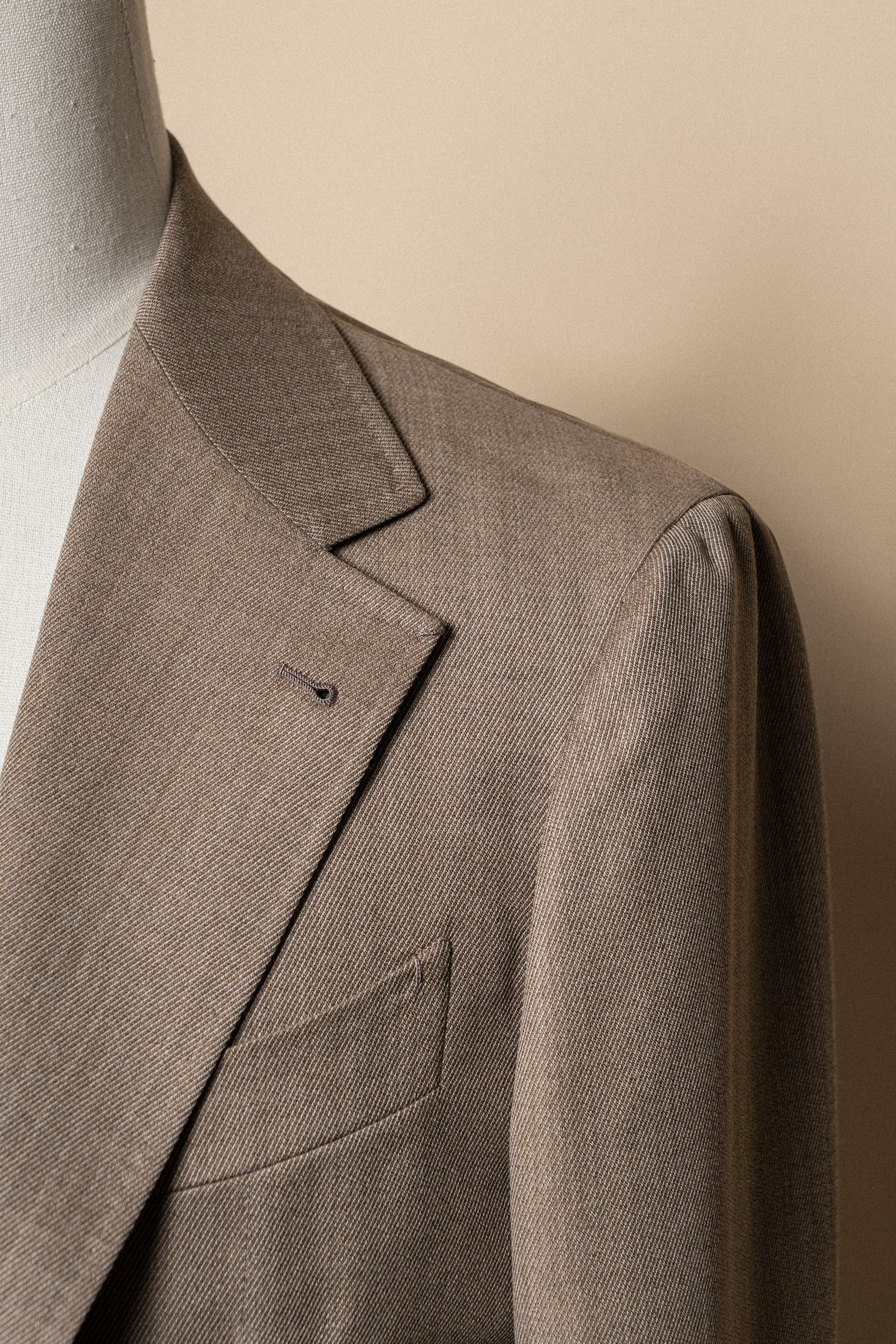 MTO Tan Whipcord 130s Wool Suit #425