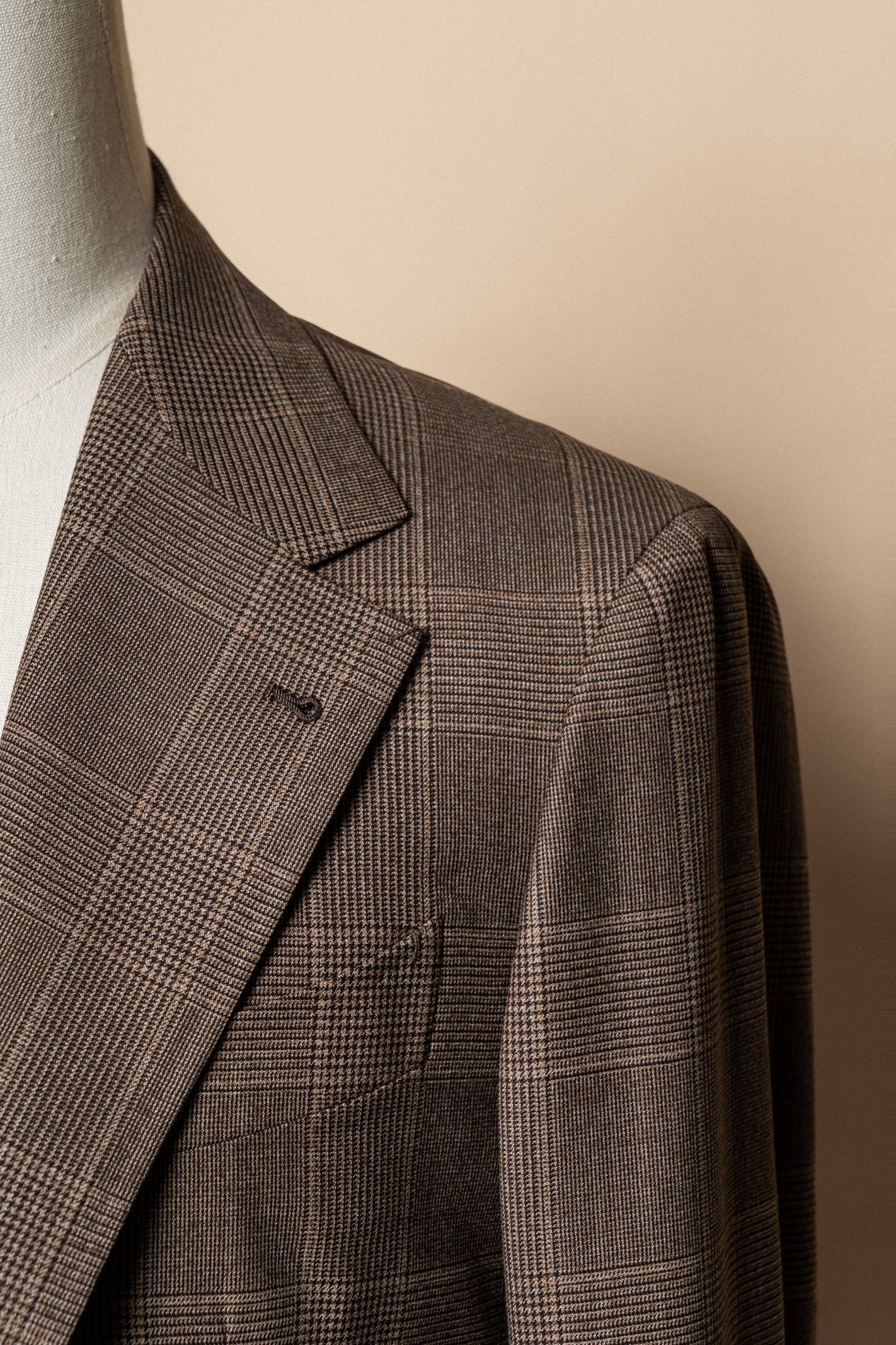 MTO Mocha Glen Check 17 Micron 130s Suit #421