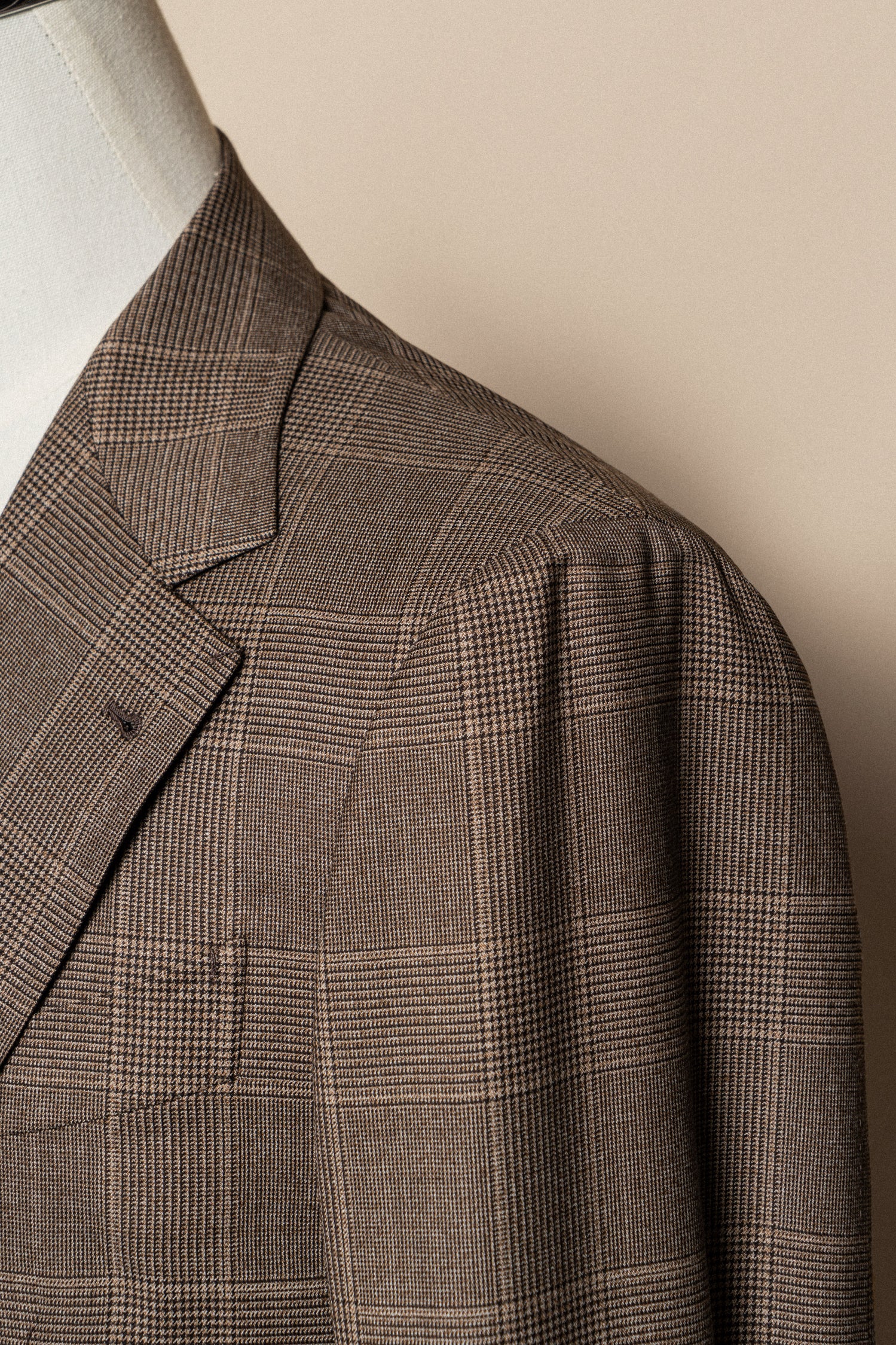 MTO Mocha Glen Check 17 Micron 130s Suit #421