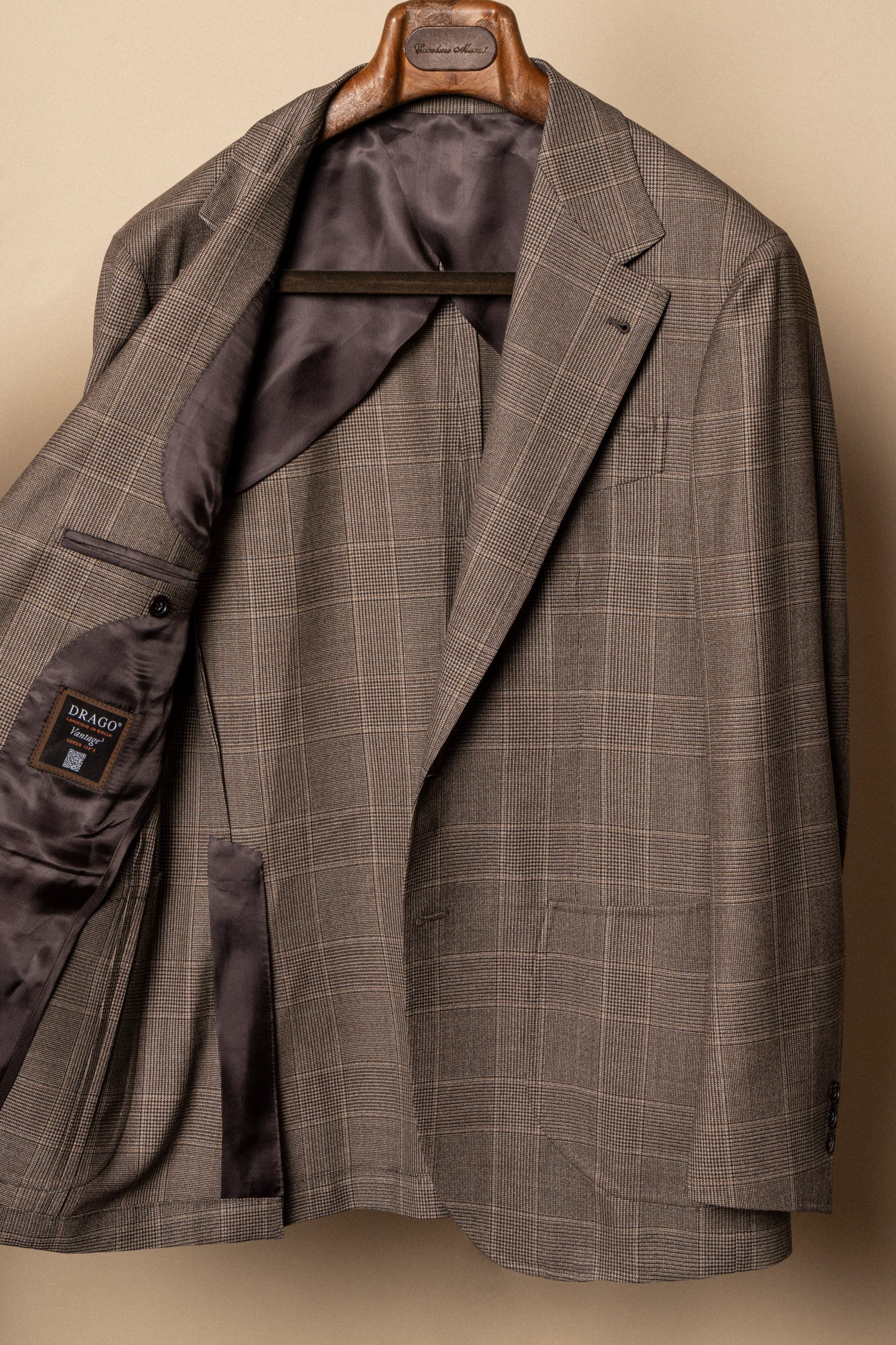 MTO Mocha Glen Check 17 Micron 130s Suit #421