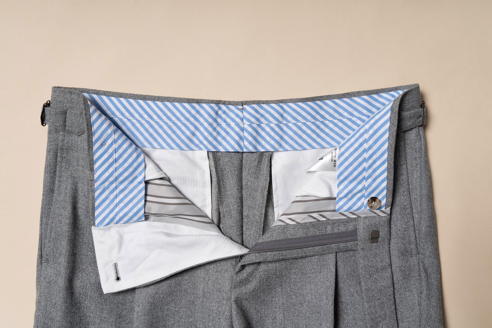 MTO Grey Melange Twill Flannel Suit #408