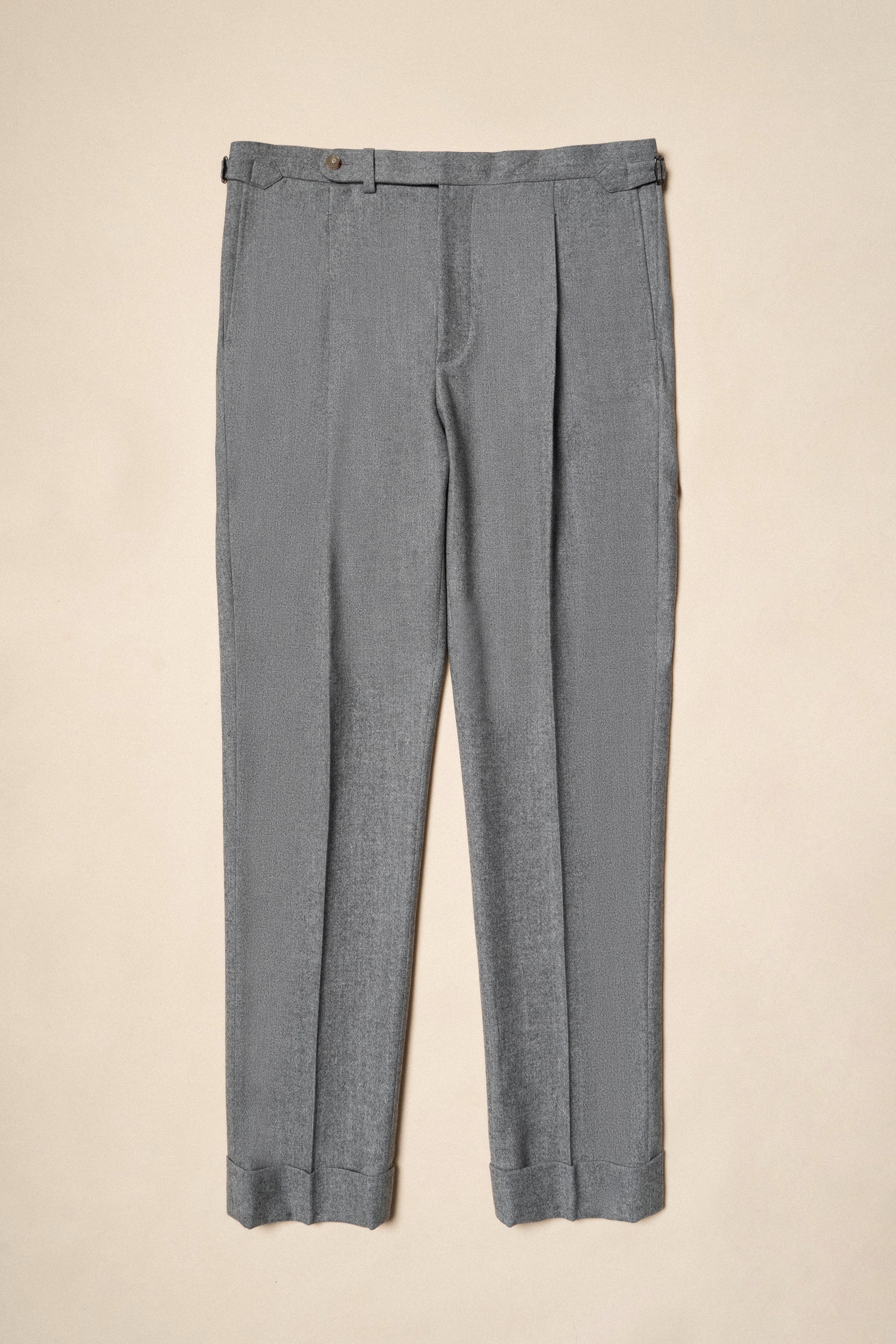 MTO Grey Melange Twill Flannel Suit #408