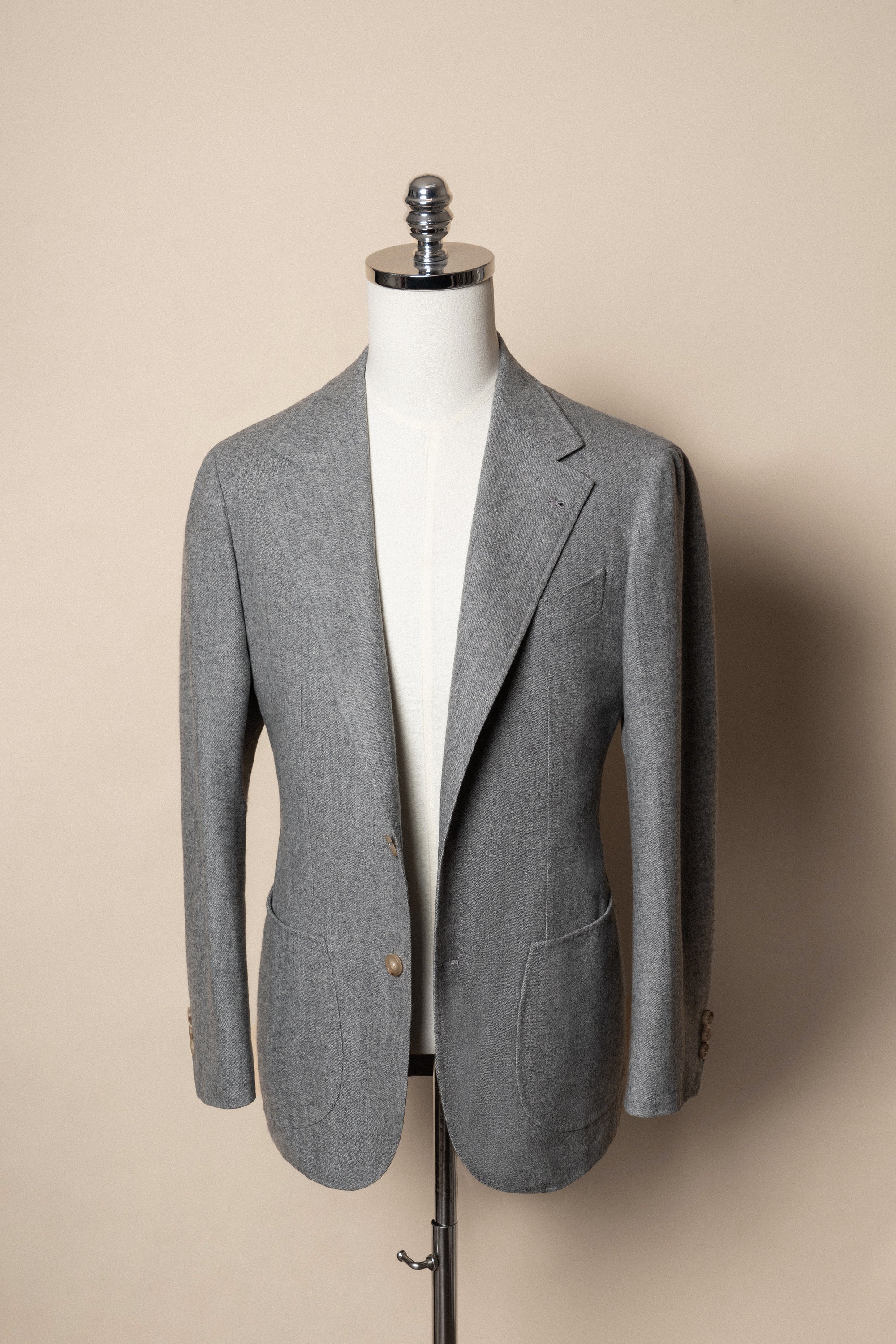 MTO Grey Melange Twill Flannel Suit #408