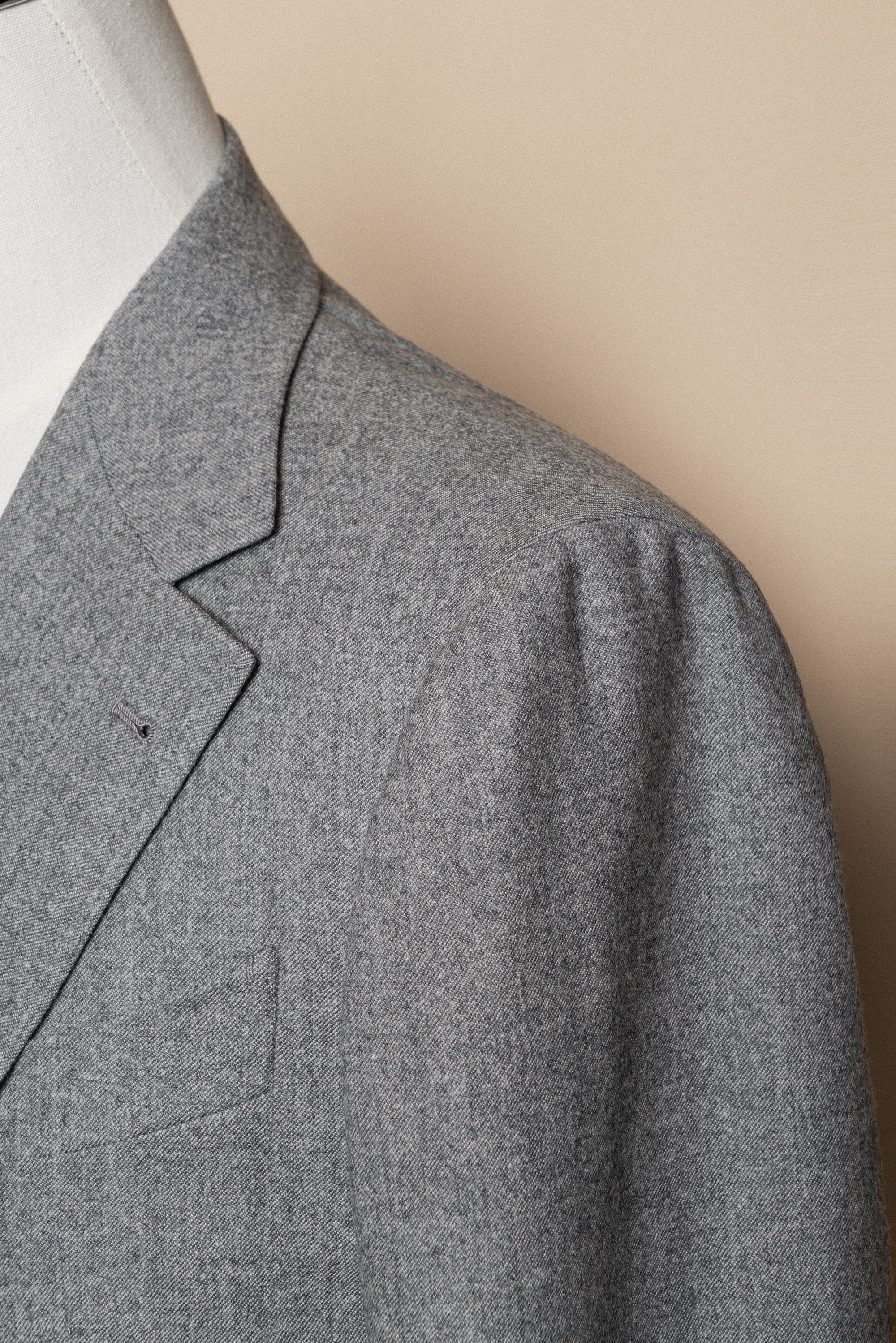 MTO Grey Melange Twill Flannel Suit #408