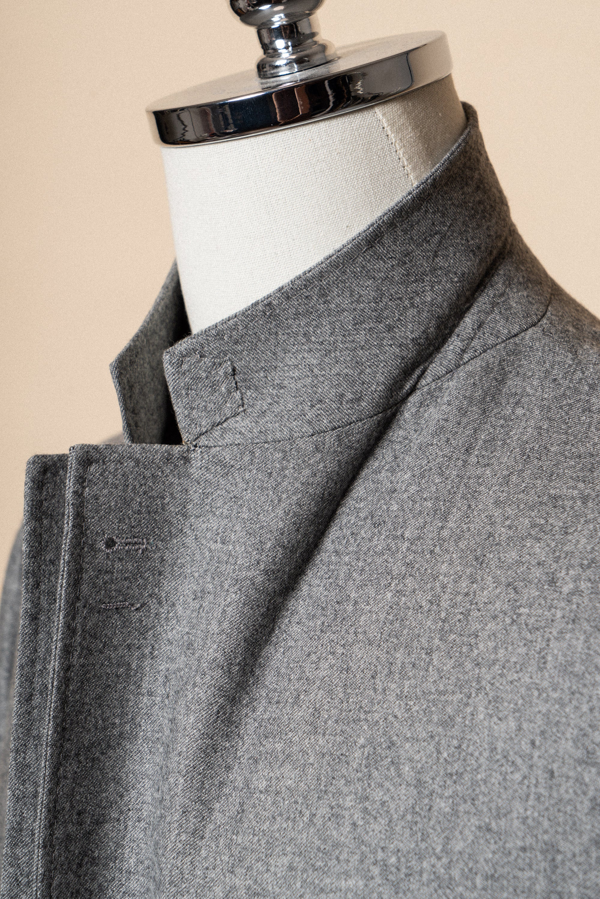 MTO Grey Melange Twill Flannel Suit #408