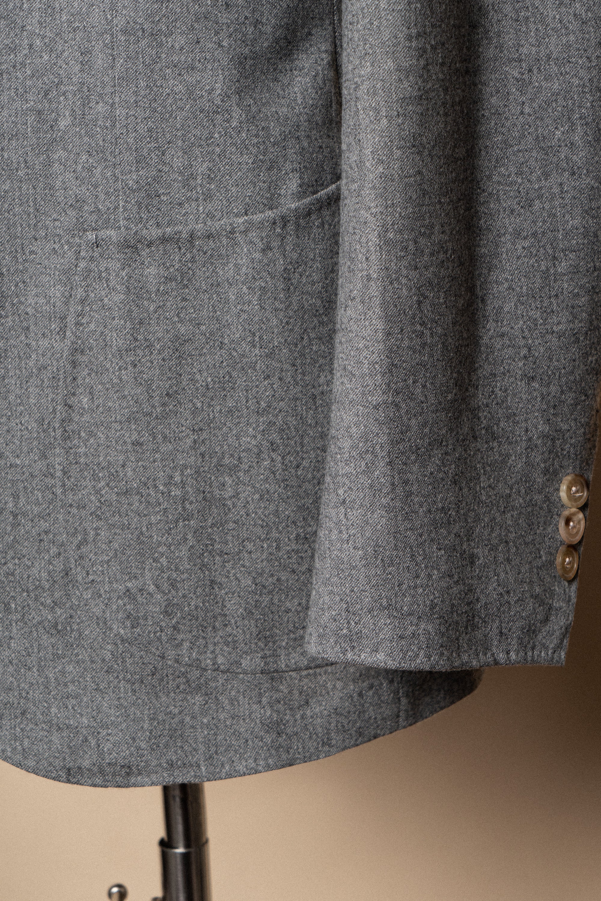 MTO Grey Melange Twill Flannel Suit #408